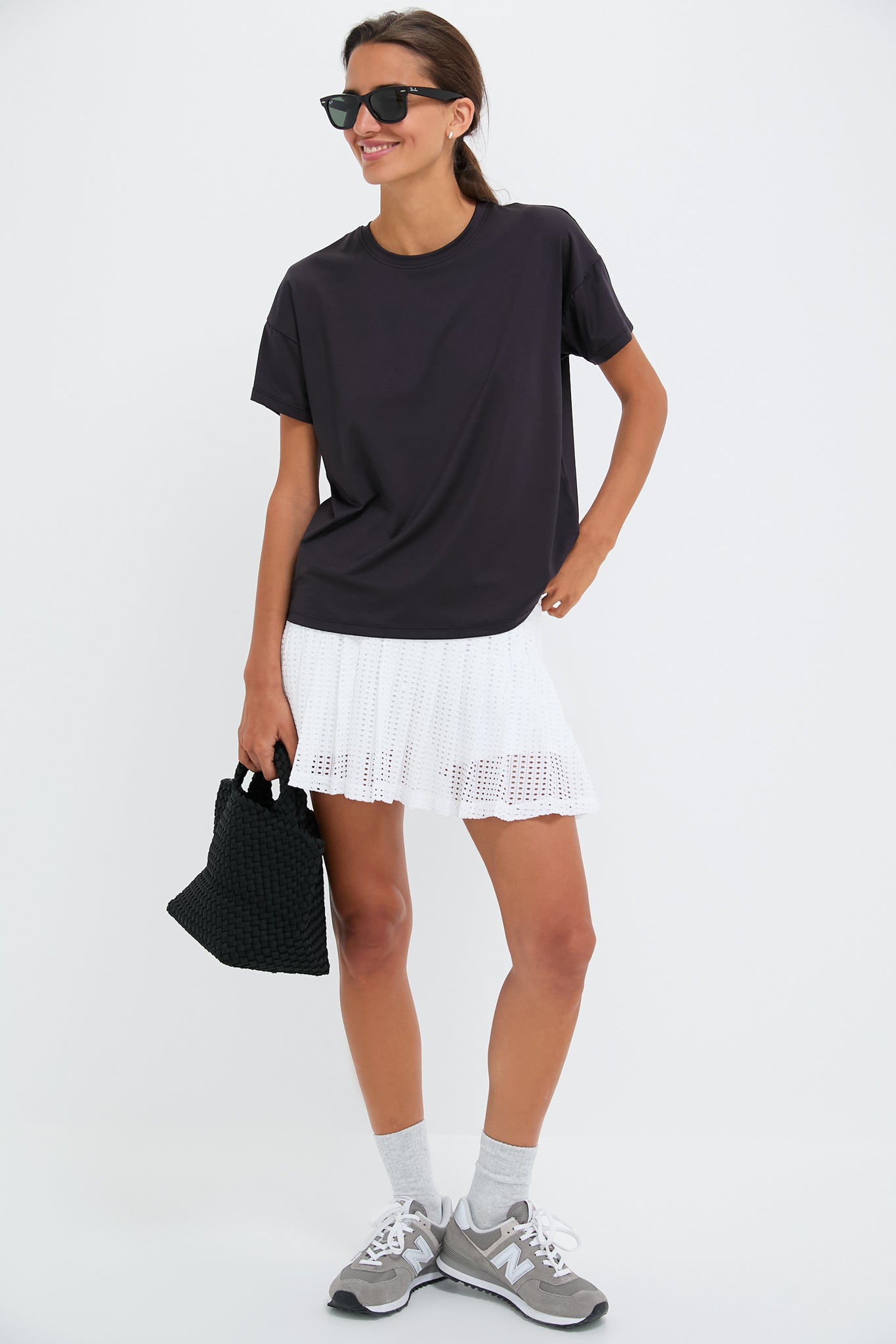 Black Short Sleeve Performance Jersey Ryan Boyfriend Tee-Get Girly