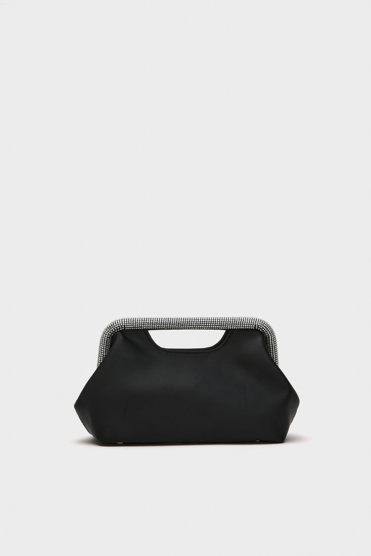 Black Eleanor Crystal Handle Bag-Get Girly