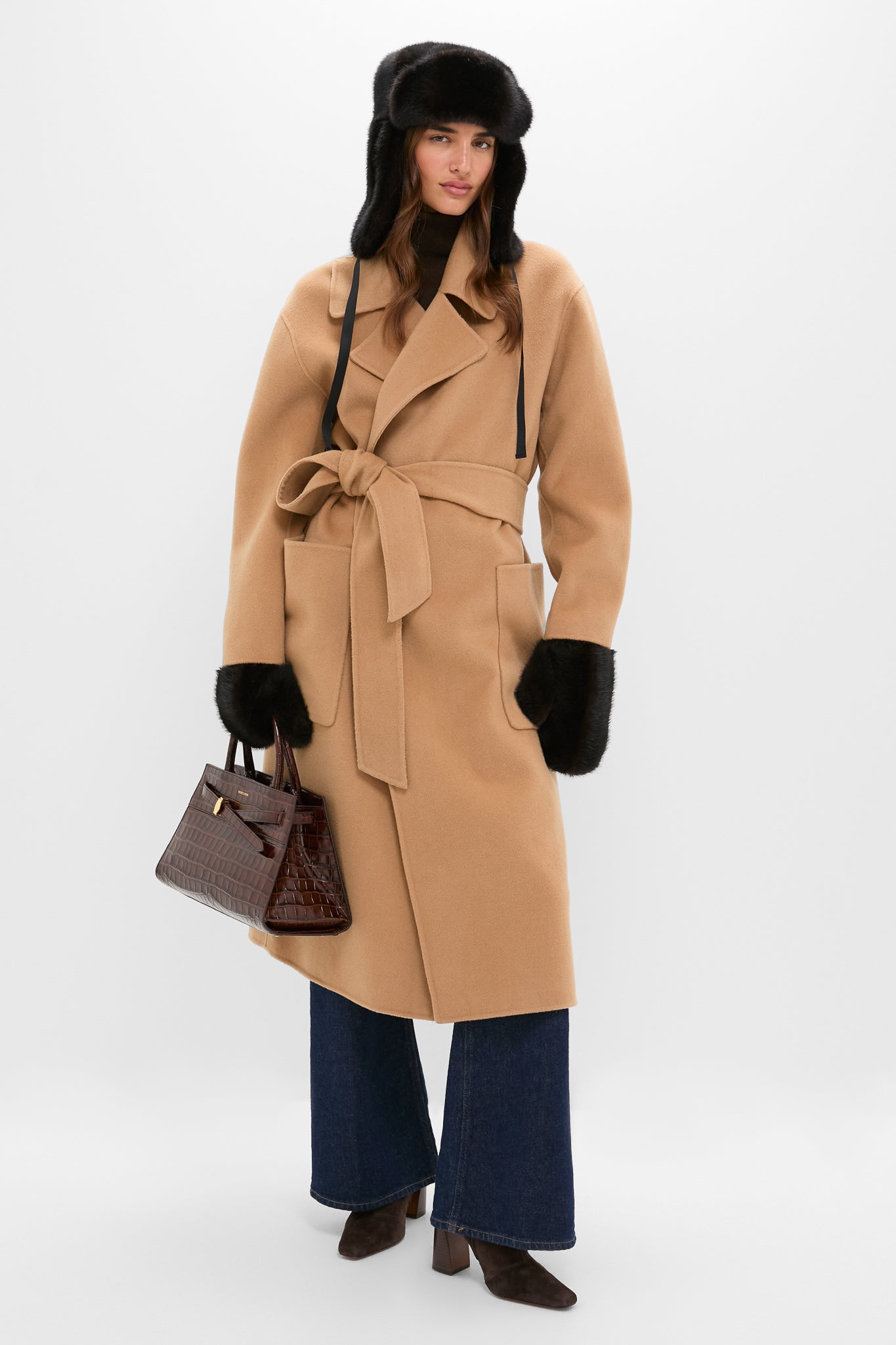 Brown Fur Flap Hat-Get Girly