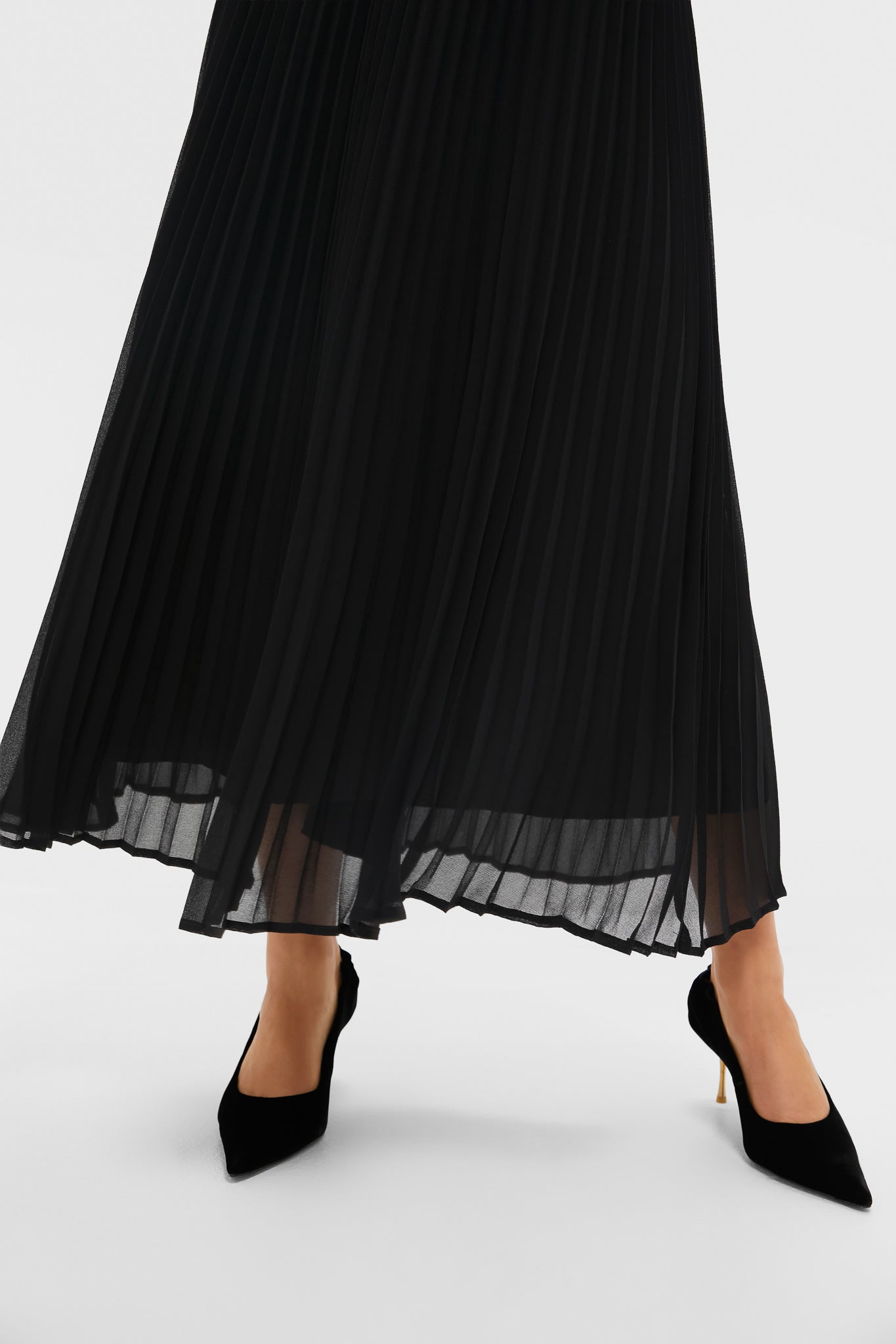Black Drapey Twill Raquel Dress-Get Girly
