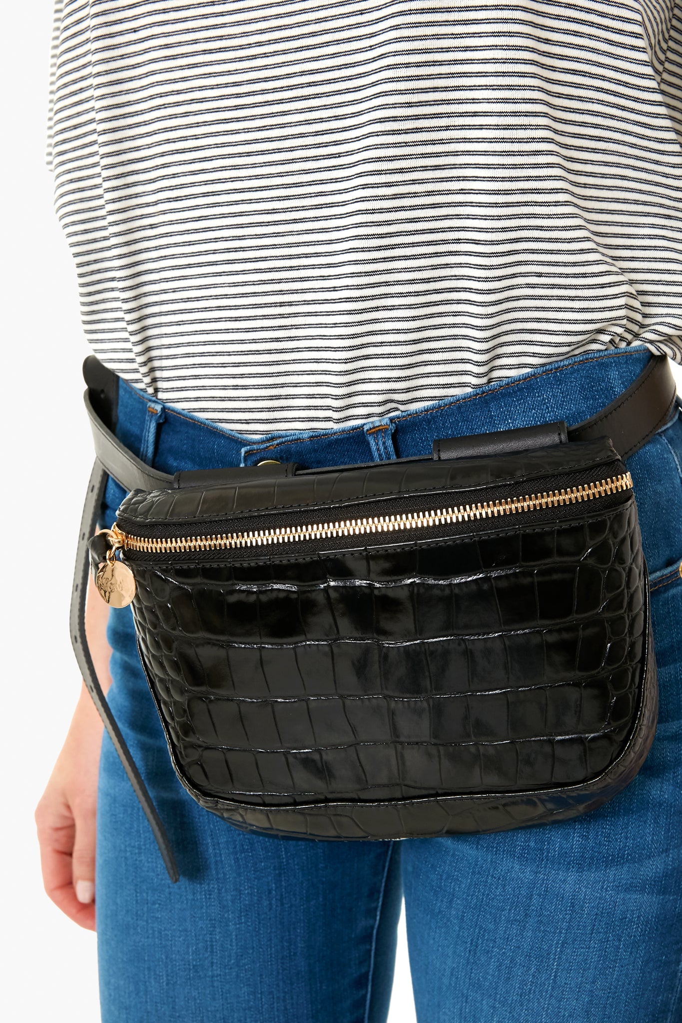 Black Croco Fanny Pack-Get Girly
