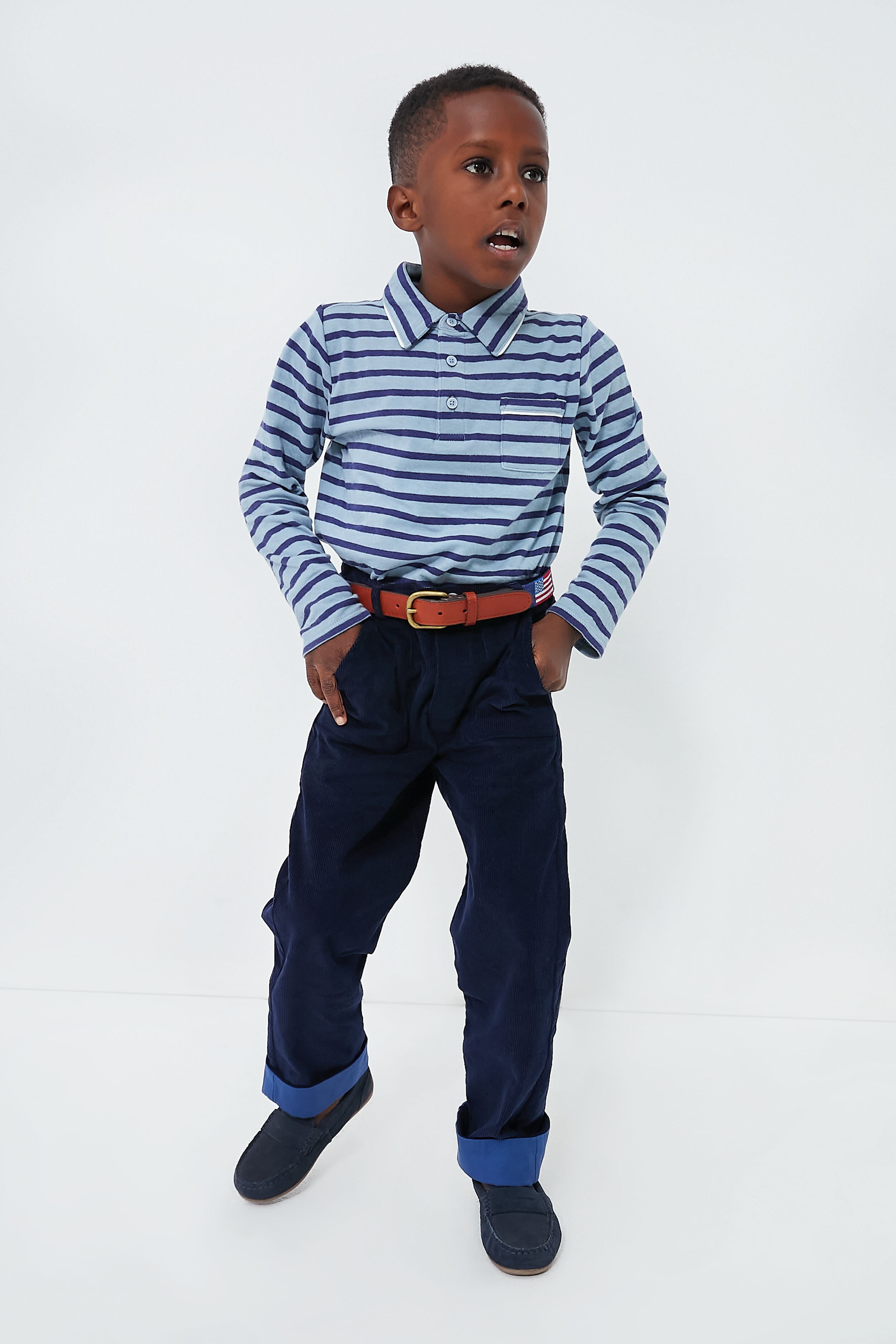 Navy American Flag Needlepoint Childrens Belt-Get Girly