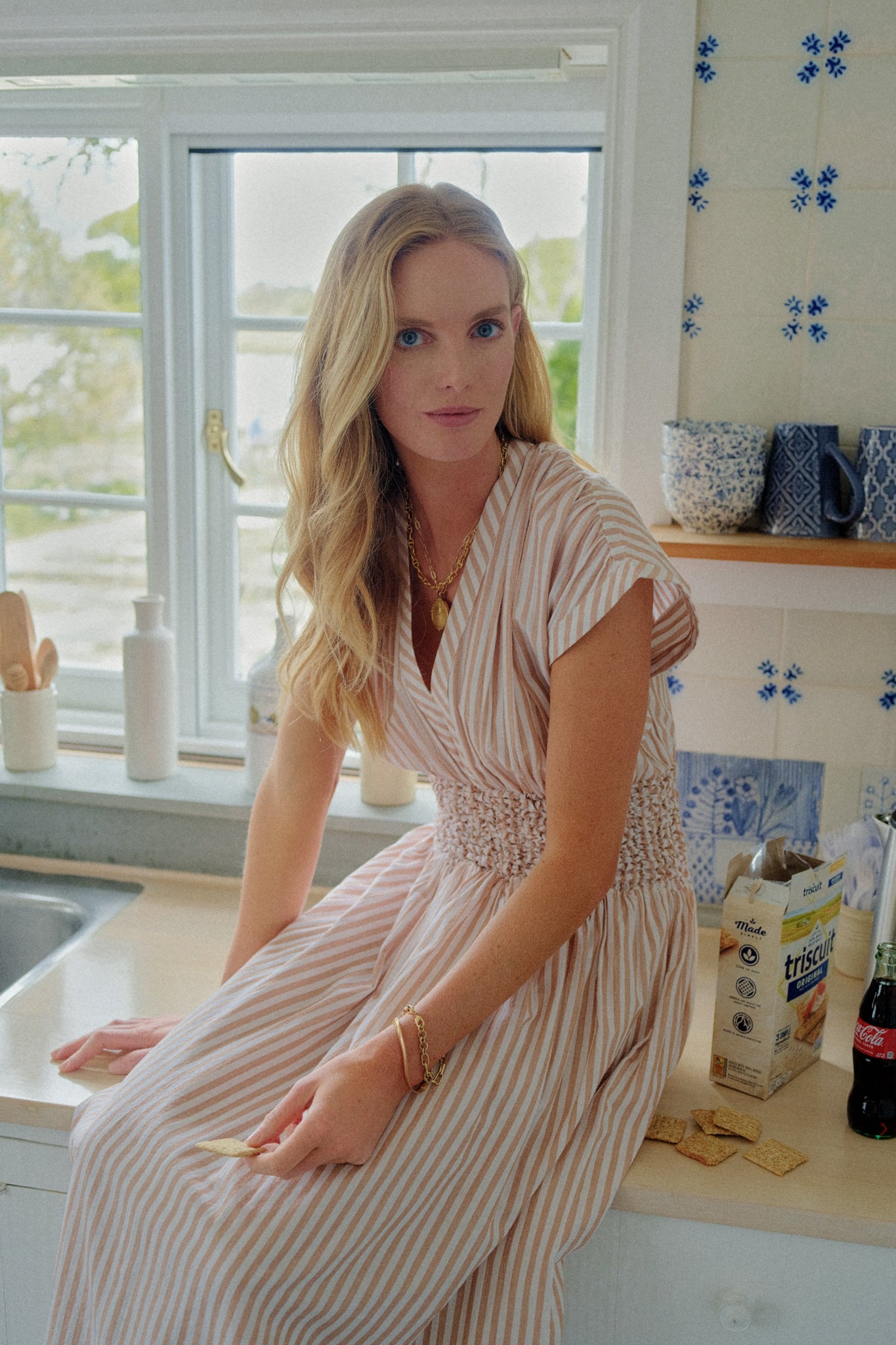 Bronze Stripe Granada Dress-Get Girly