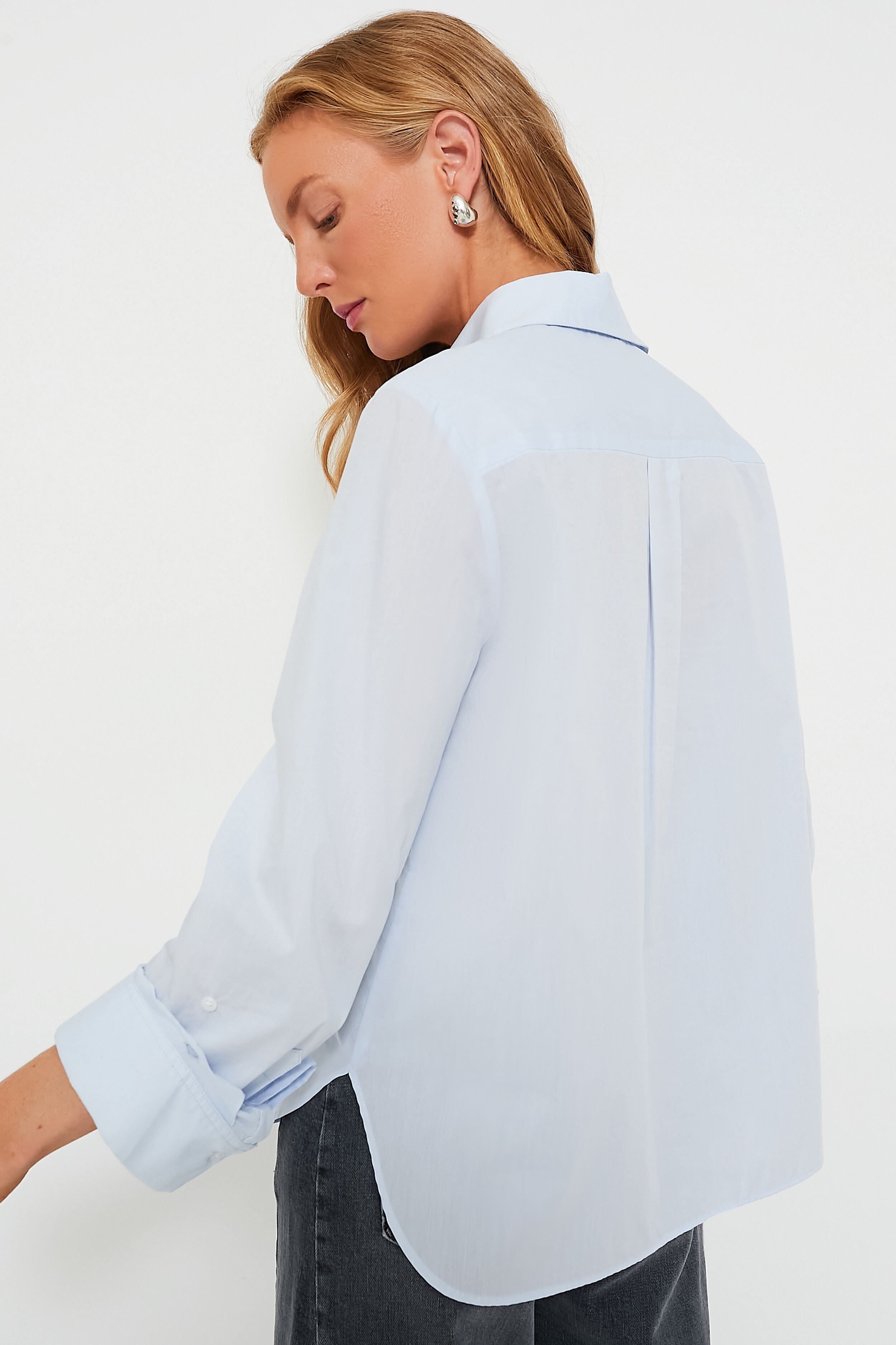 Baby Blue Boyfriend Shirt-Get Girly