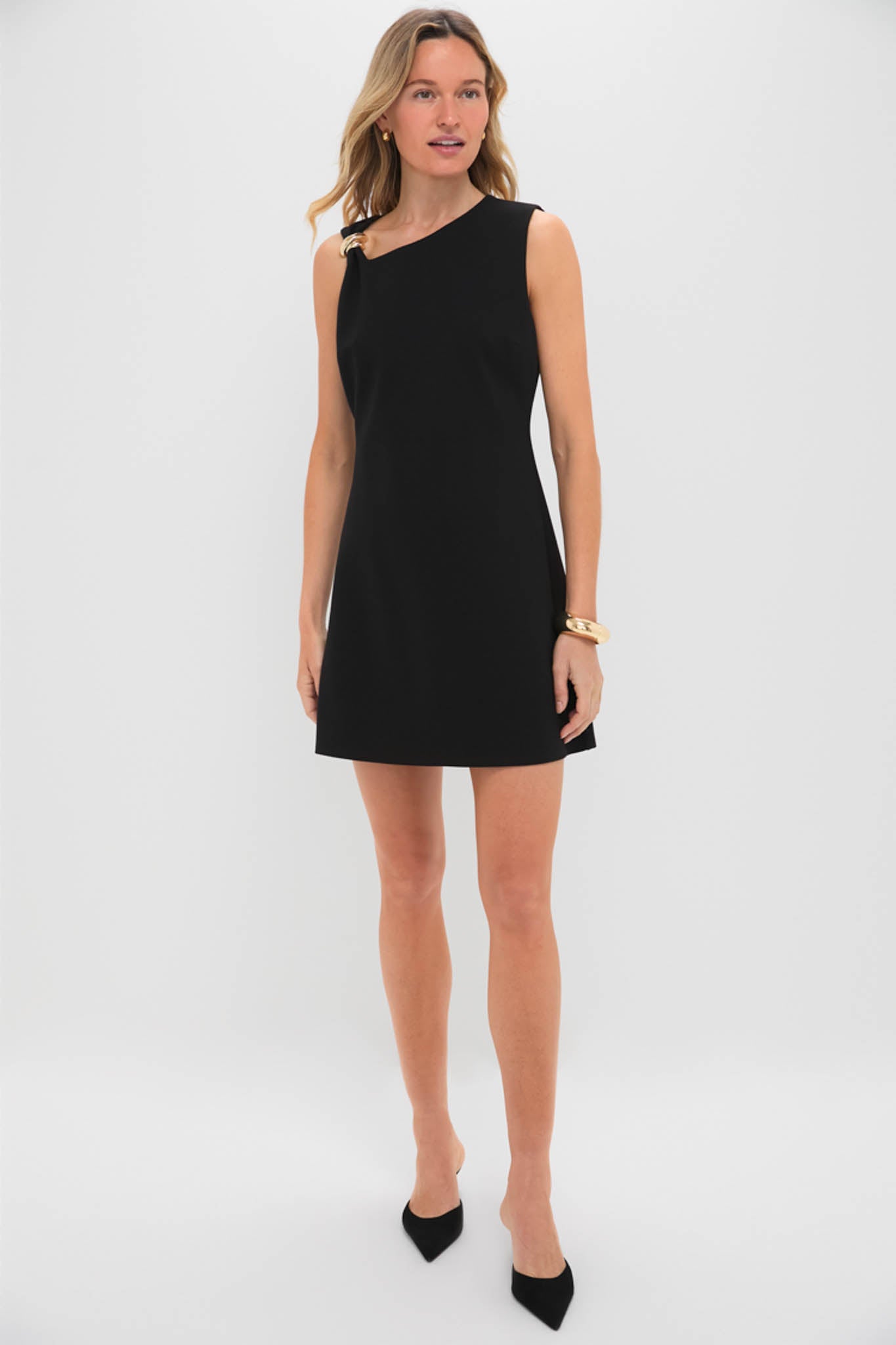 Black Asymmetrical Angelique Mini Dress-Get Girly