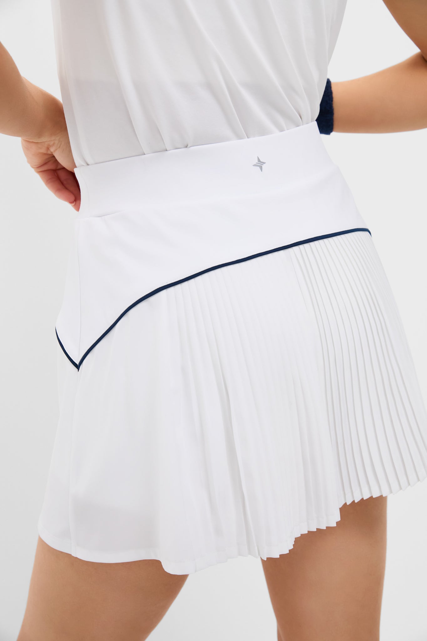 White Pleated Back 14 Inch Performance Jersey McCarthy Tennis Skirt-Get Girly