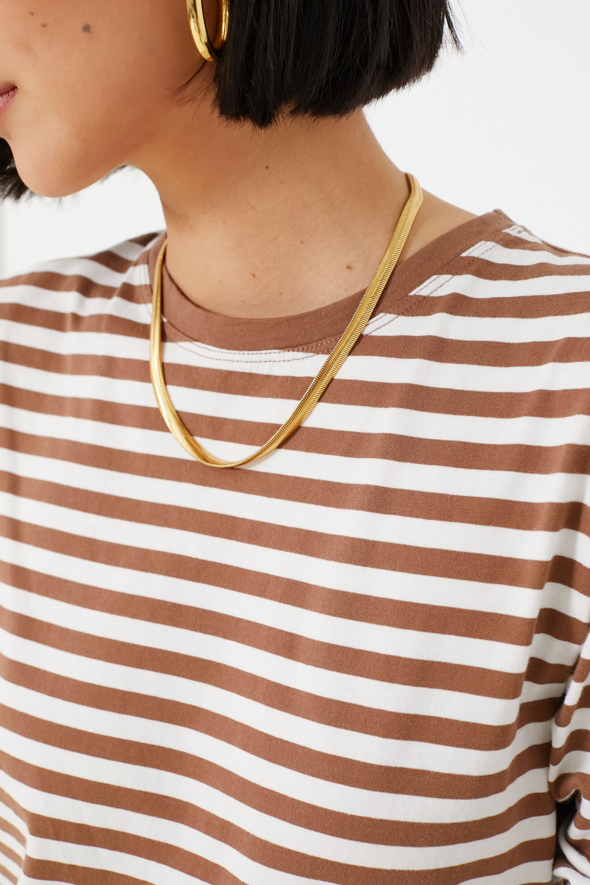 The Walnut and Cream Modern Long Tee-Get Girly