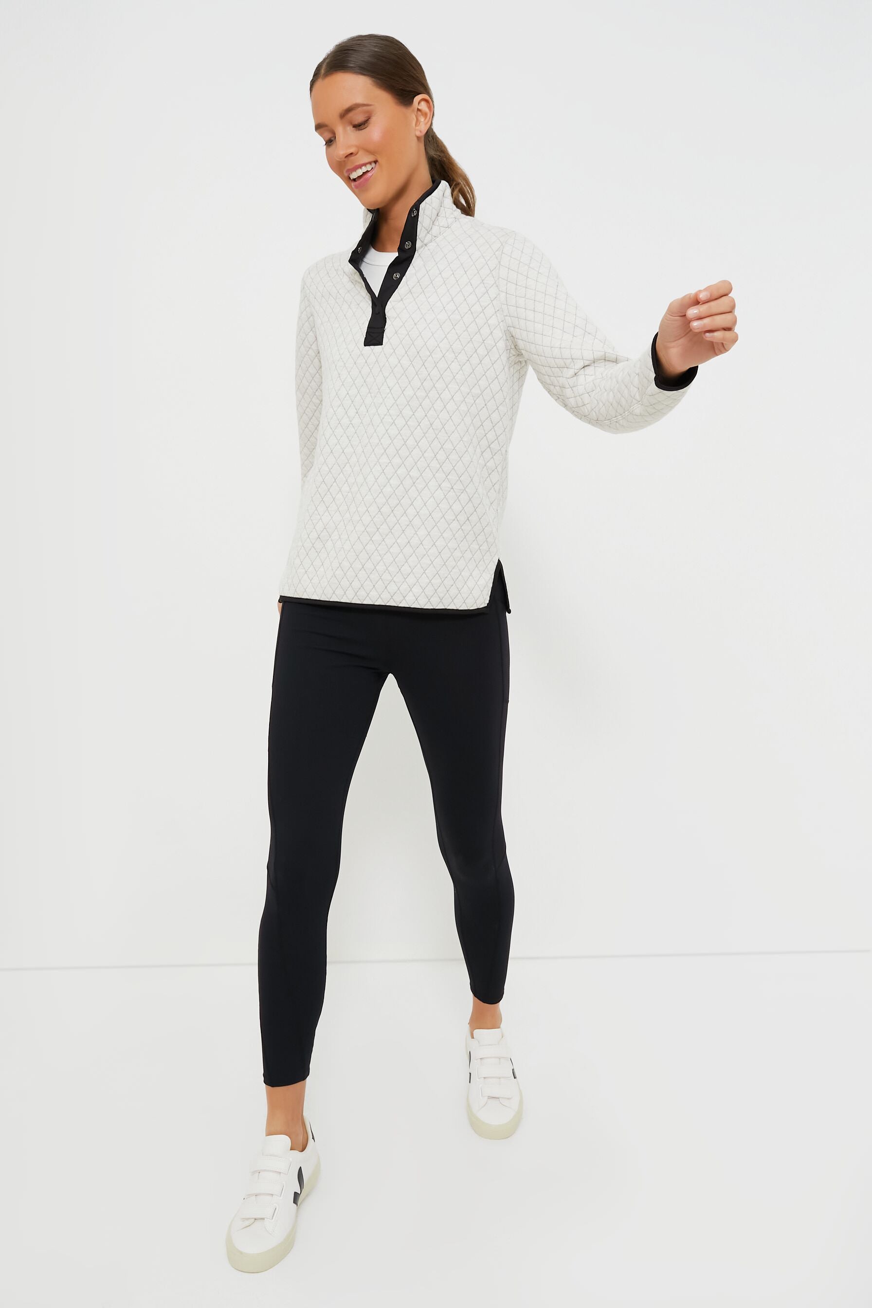 White and Black Corbet Reversible Pullover-Get Girly
