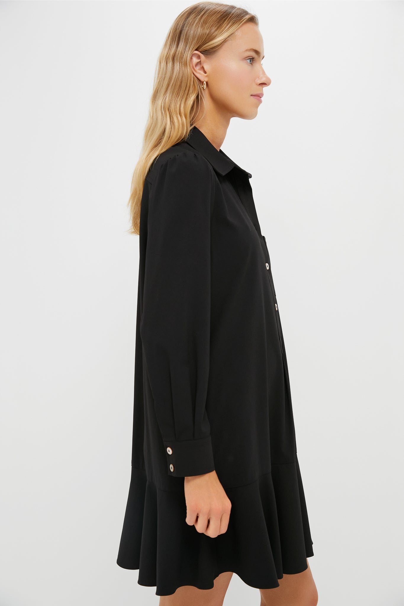 Black Crepe Callahan Shirt Dress-Get Girly