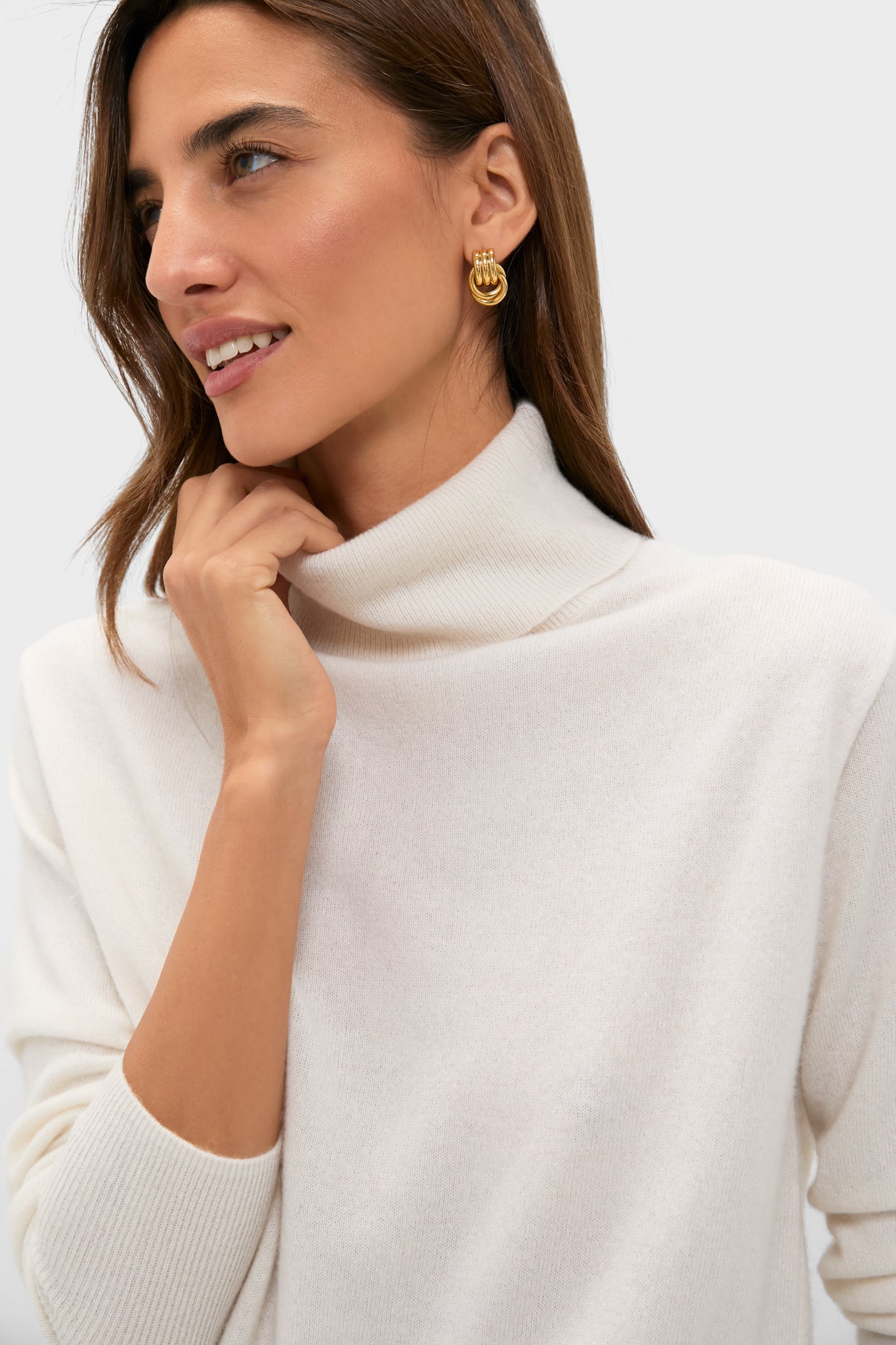Ivory Cashmere Turtleneck Sweater-Get Girly