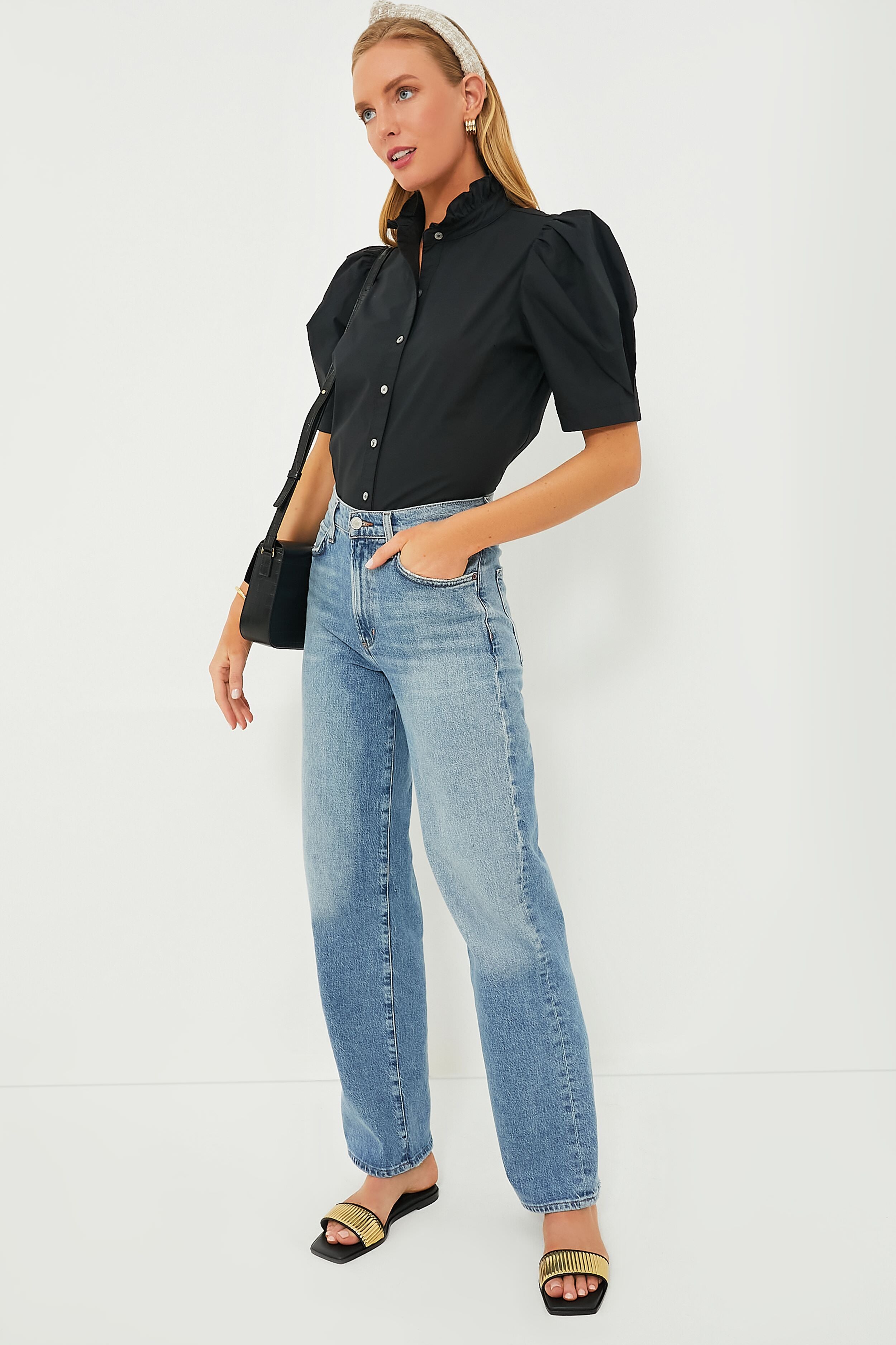 Bisque Tweed Slim Knotted Headband-Get Girly