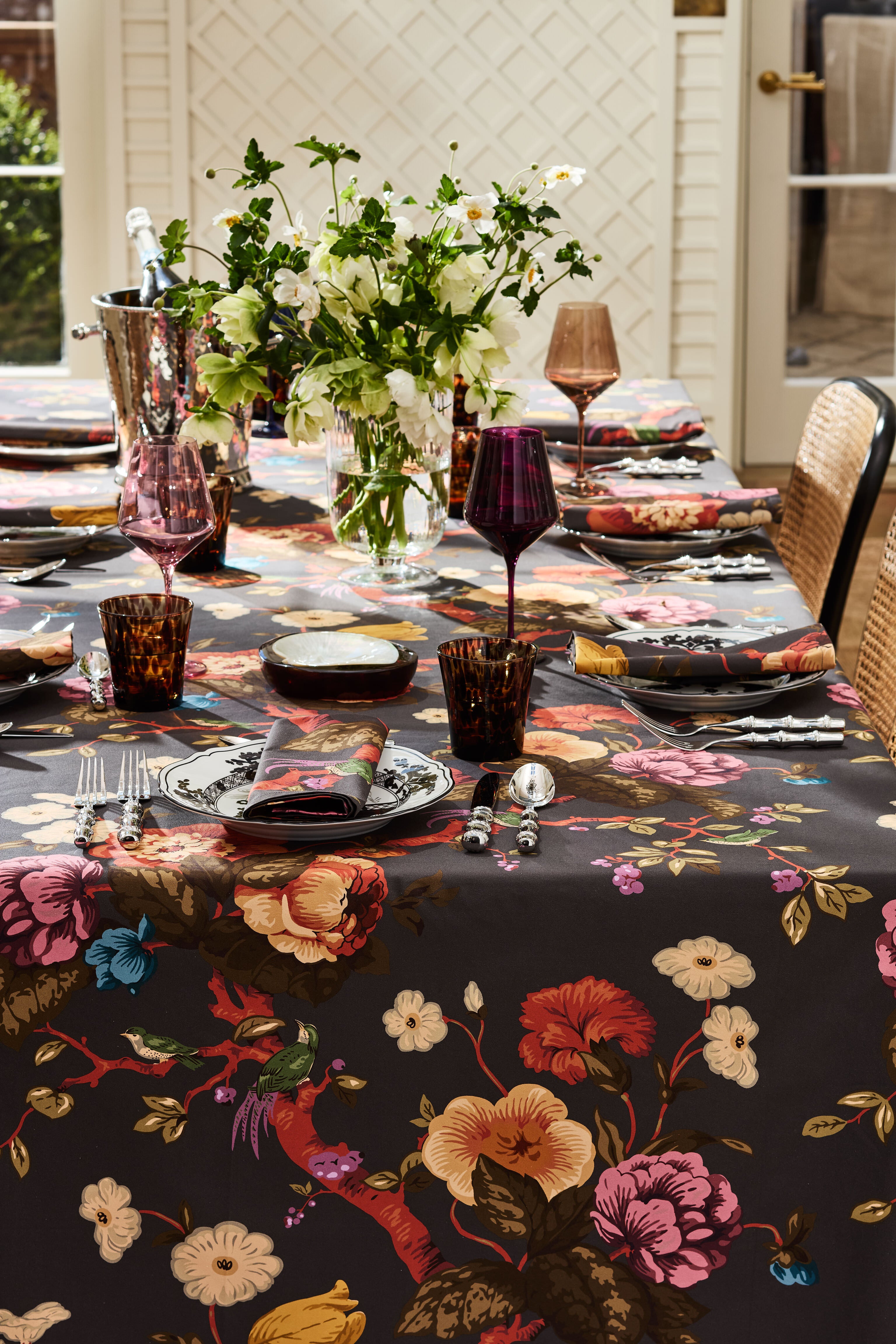 Baroque Floral Tablecloth-Get Girly