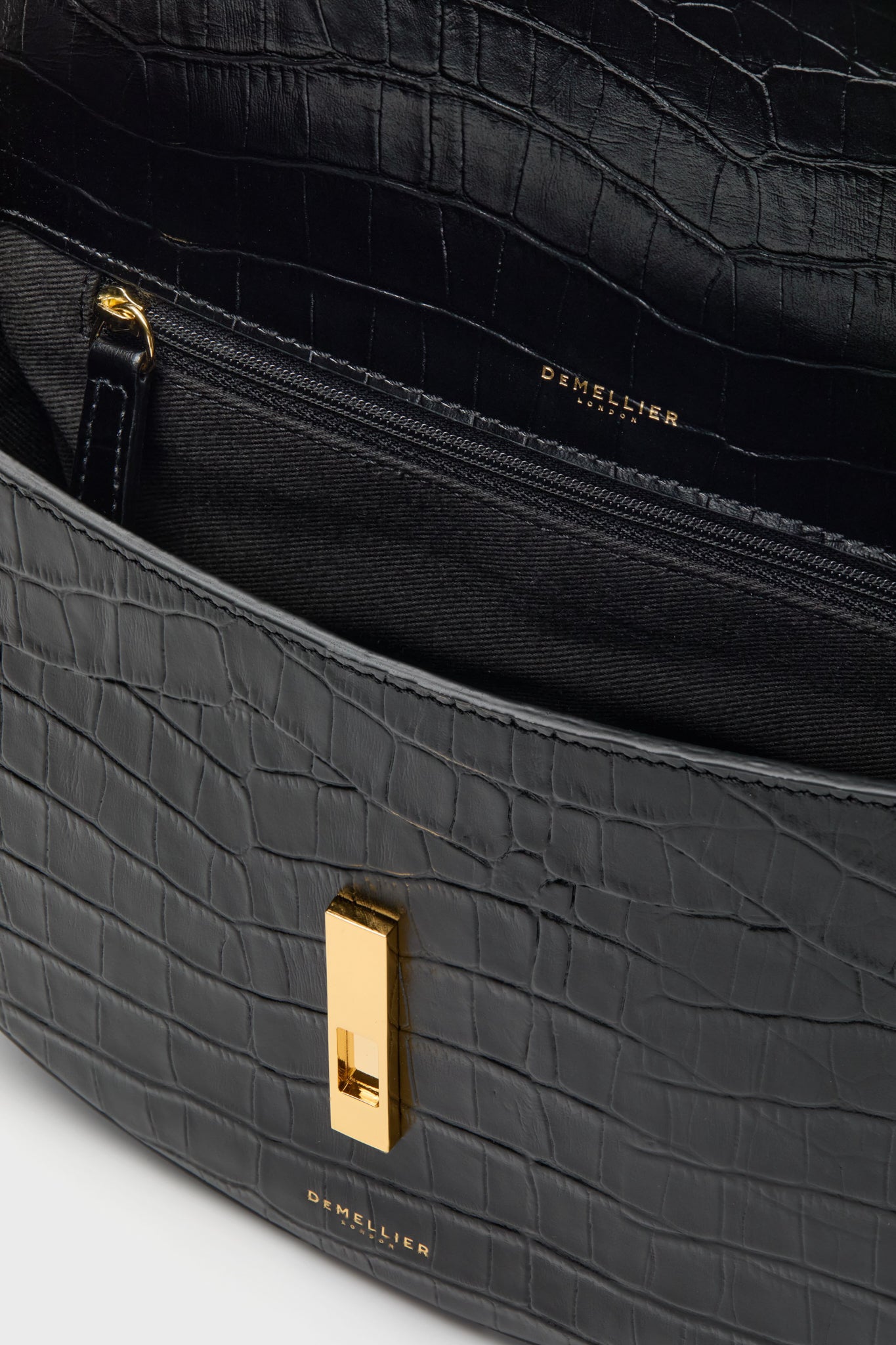 Black Croc Tokyo Saddle Bag-Get Girly