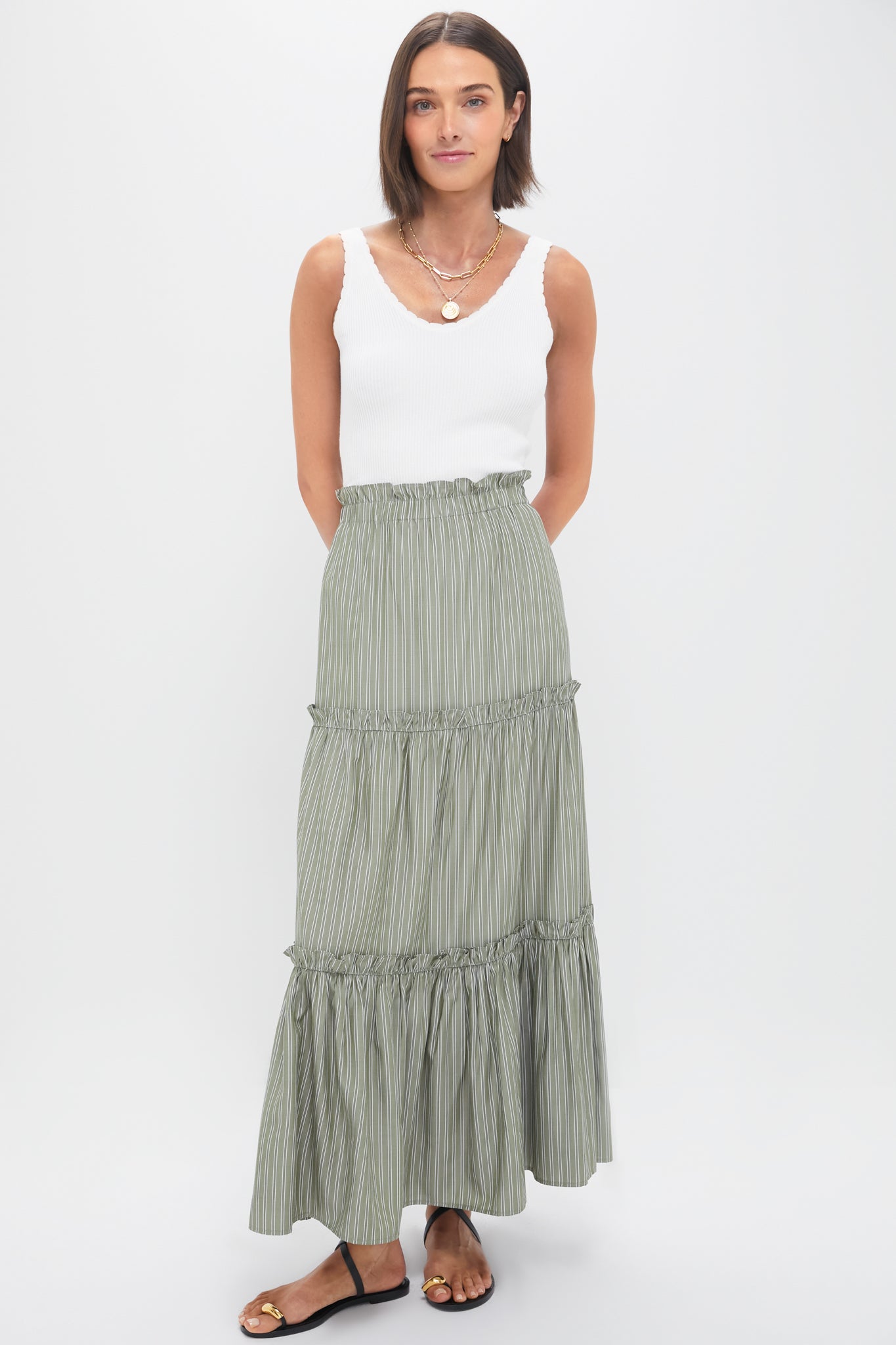 Green Stripe Prado Skirt-Get Girly