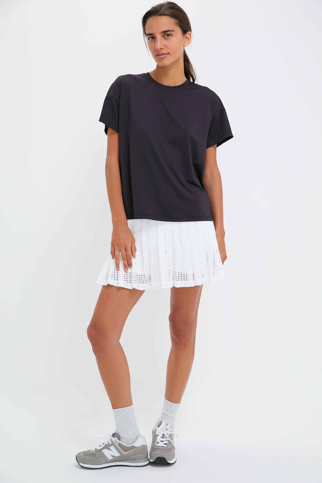 Black Short Sleeve Performance Jersey Ryan Boyfriend Tee-Get Girly