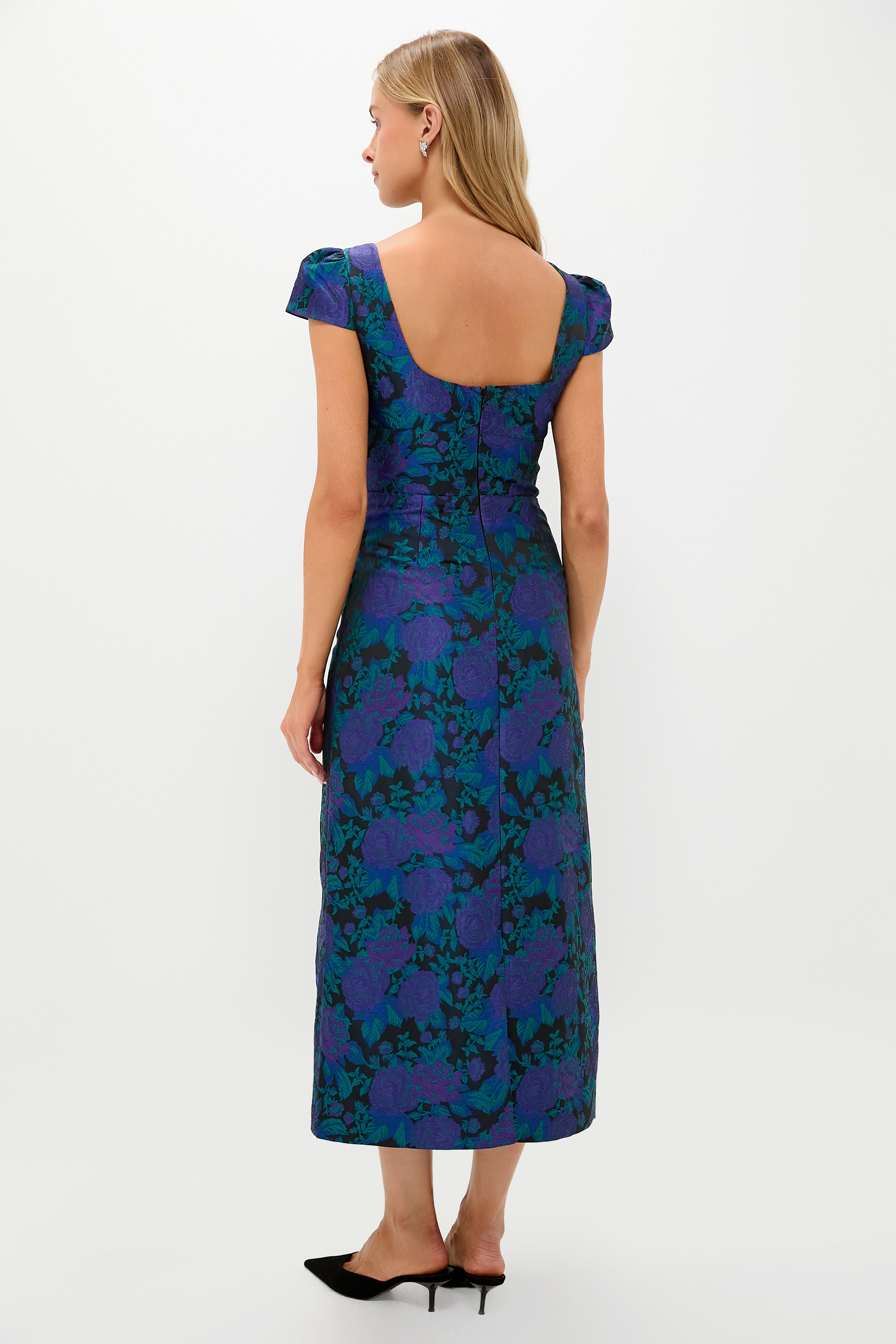 Navy & Indigo Jacquard Archibald Maxi Dress-Get Girly