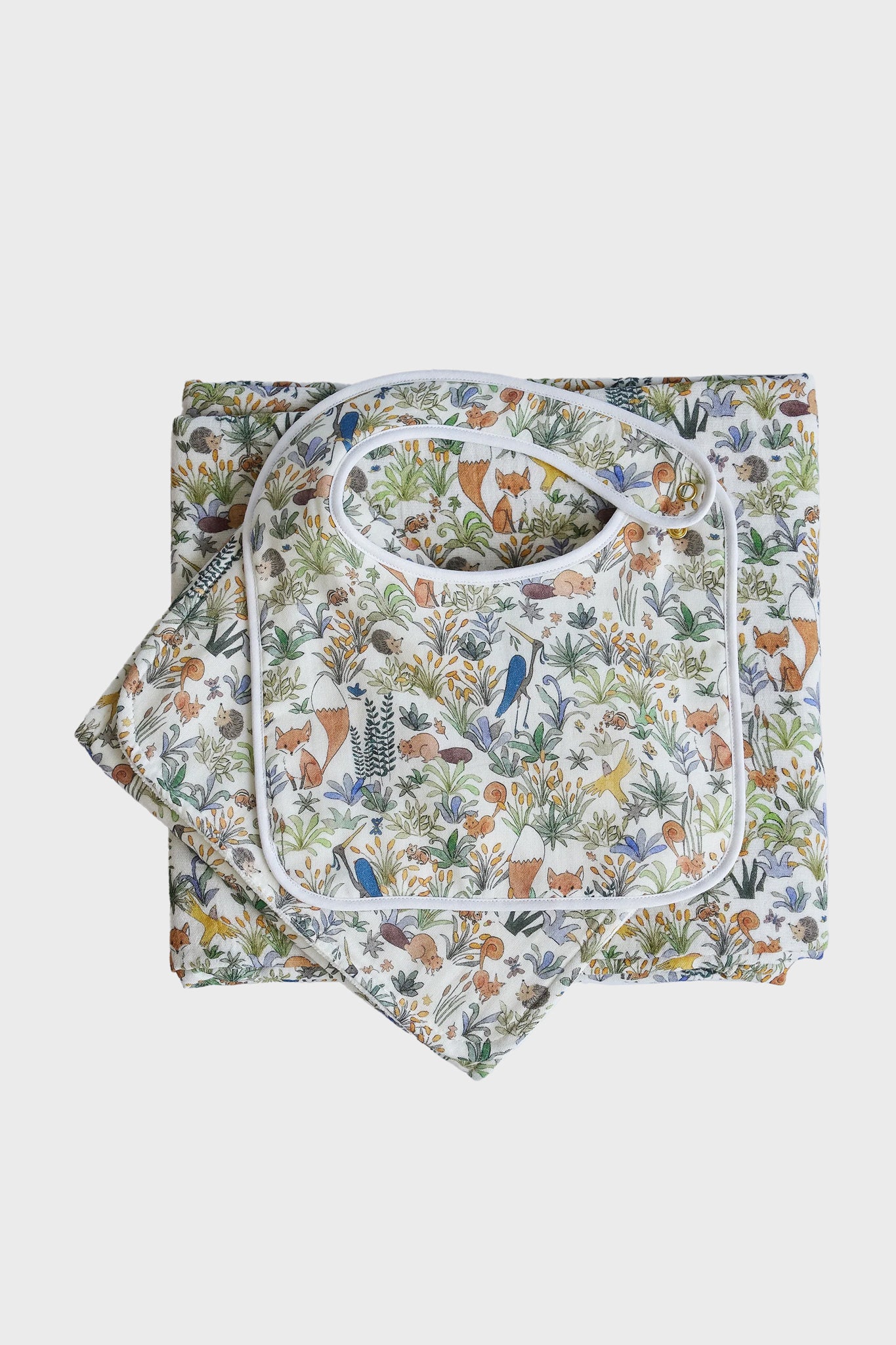 Foxy Forest Bib and Burb Cloth Set-Get Girly
