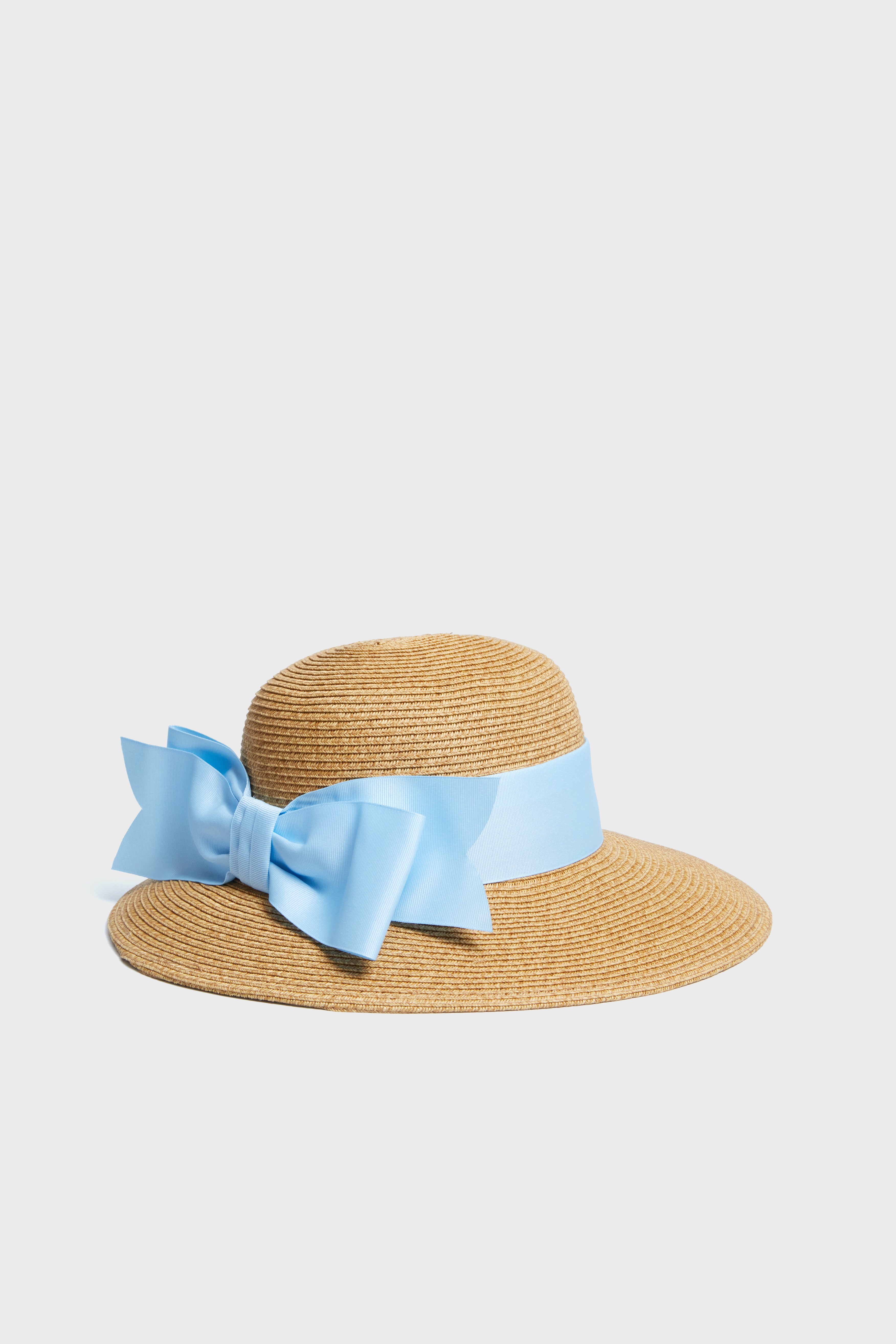 Exclusive Blue Packable Wide Bow Sunhat-Get Girly