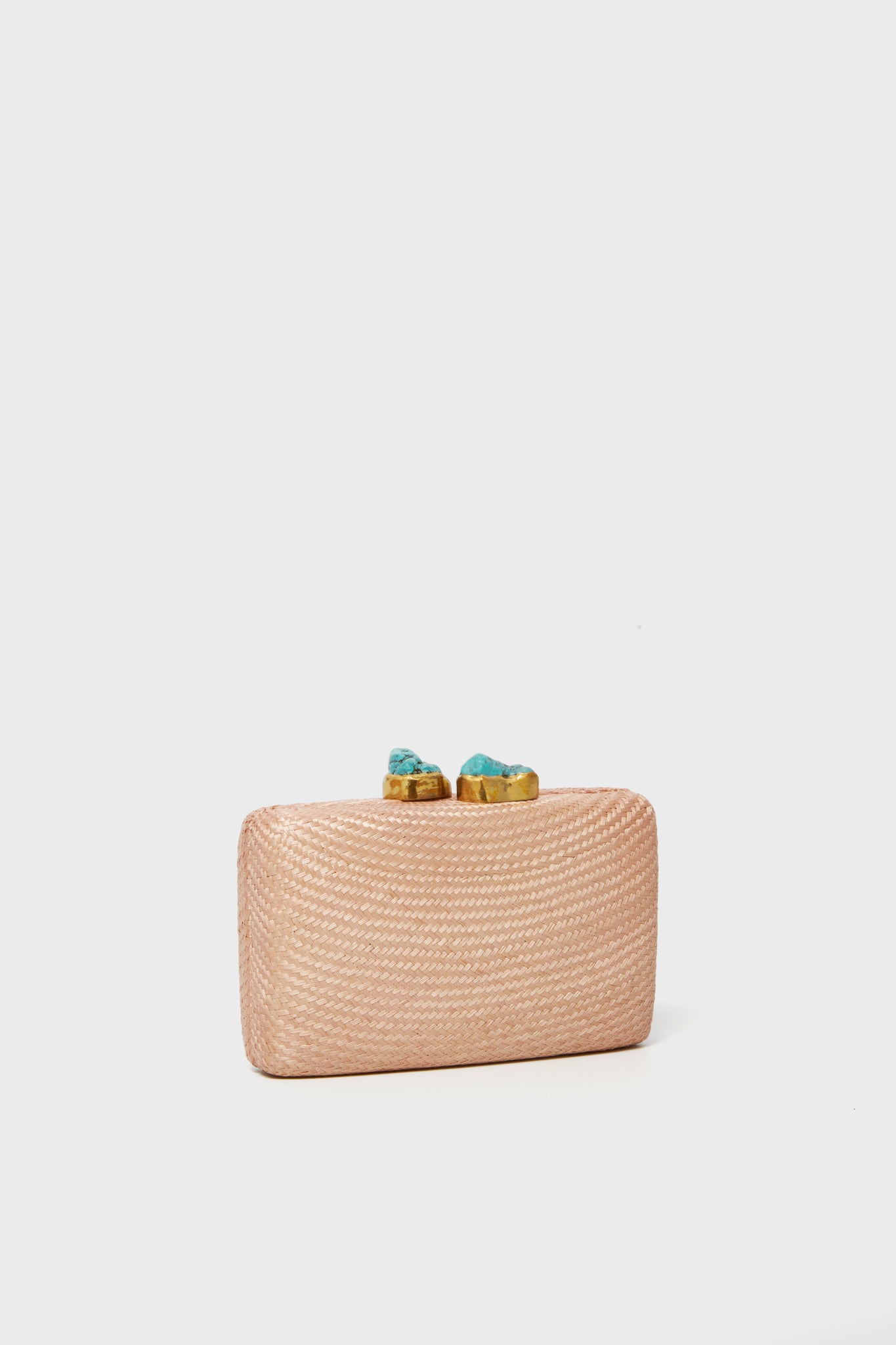 Toast Jen Straw Clutch with Turquoise Stones-Get Girly