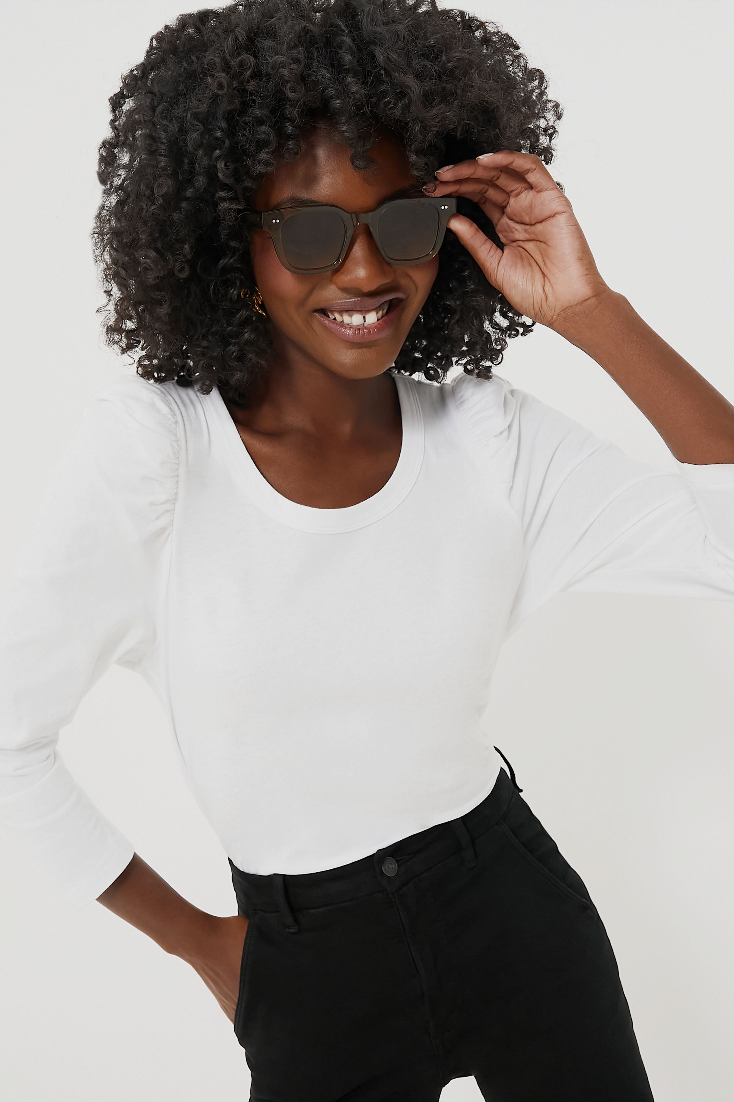 White Vesty Long Sleeve Crewneck-Get Girly