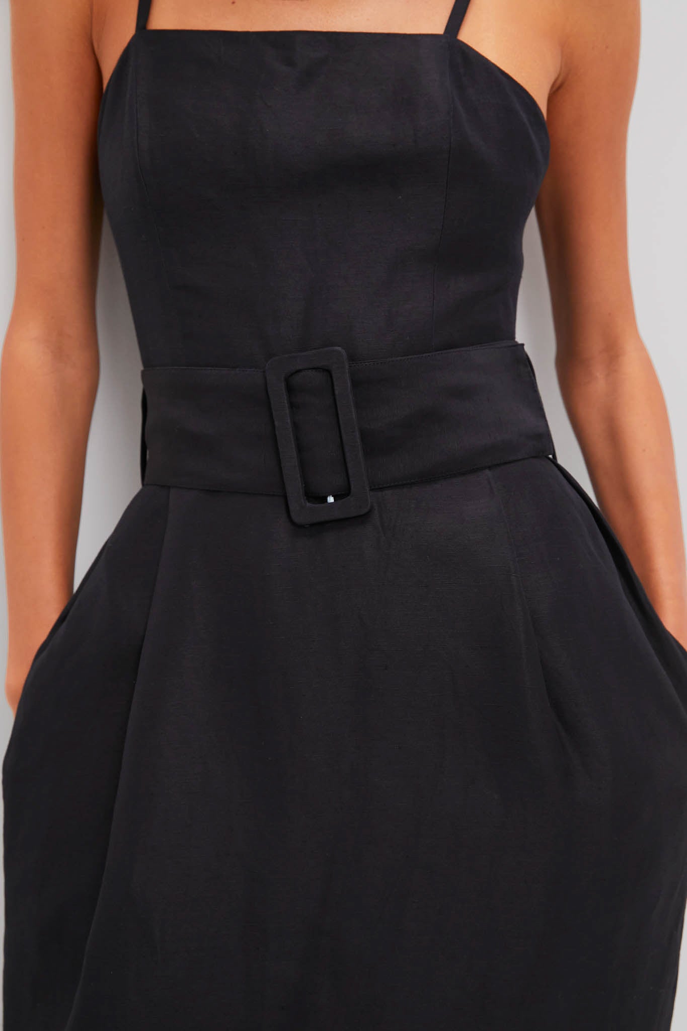 Black Artichoke Dress with Belt-Get Girly