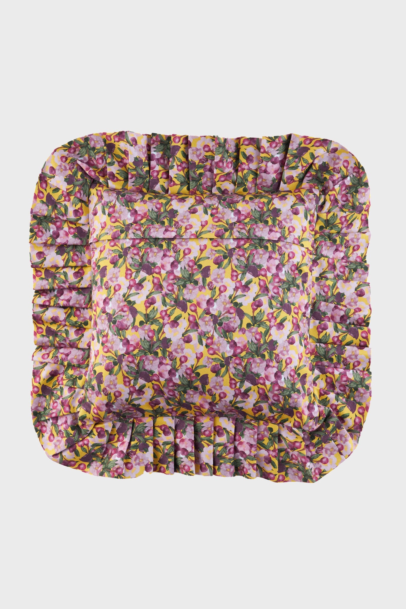 Yellow Romance is Dead Ruffled Pillow Cover-Get Girly