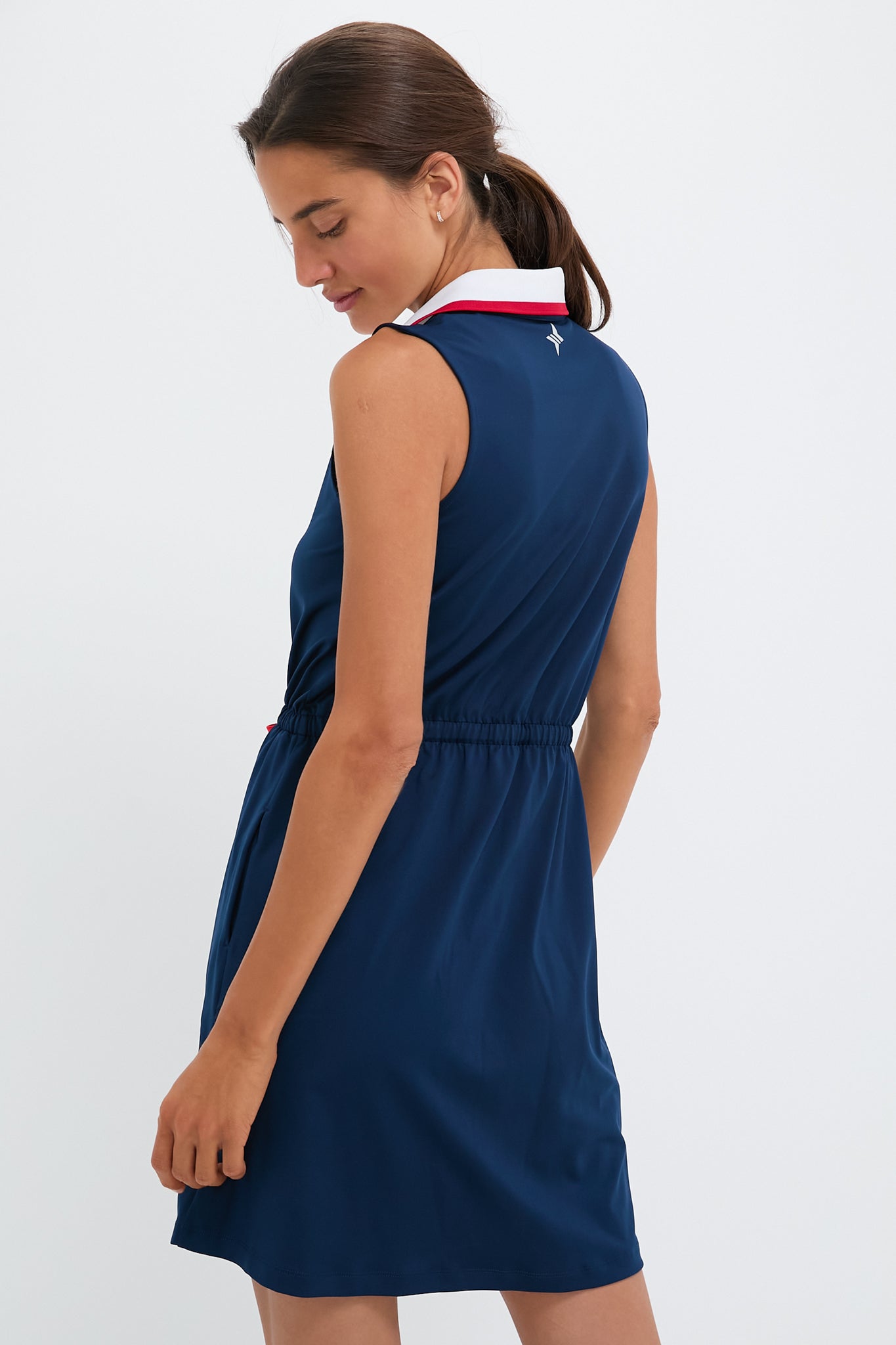 Navy Sleeveless Performance Jersey Alcott Golf Dress-Get Girly