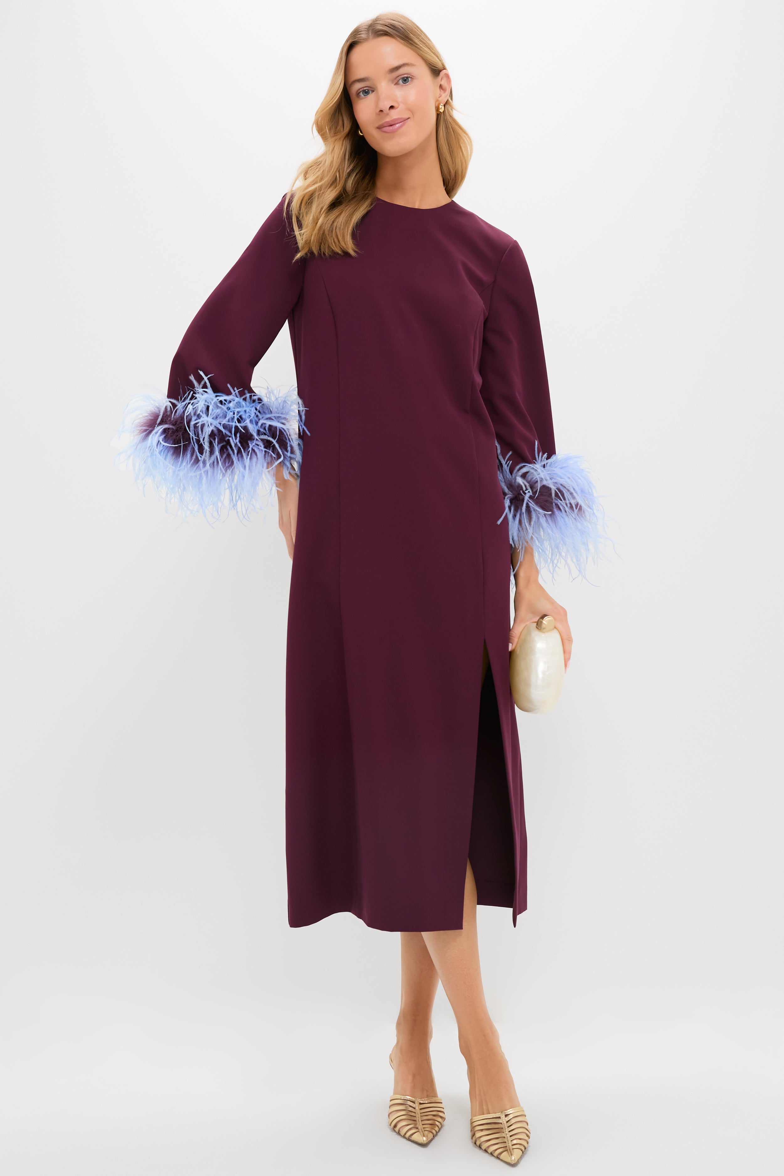 Winetasting Feather Eleanor Dress-Get Girly