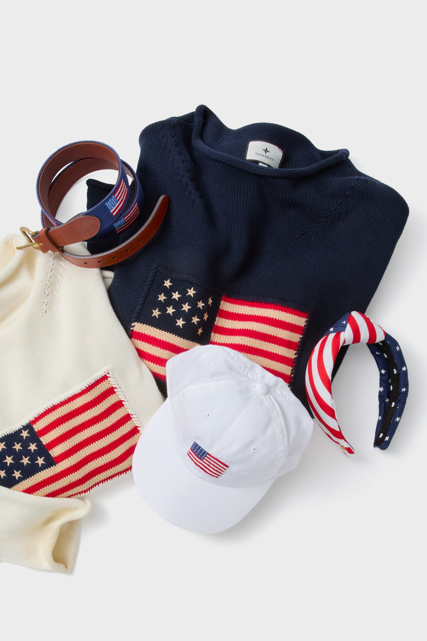 American Flag Needlepoint Belt-Get Girly