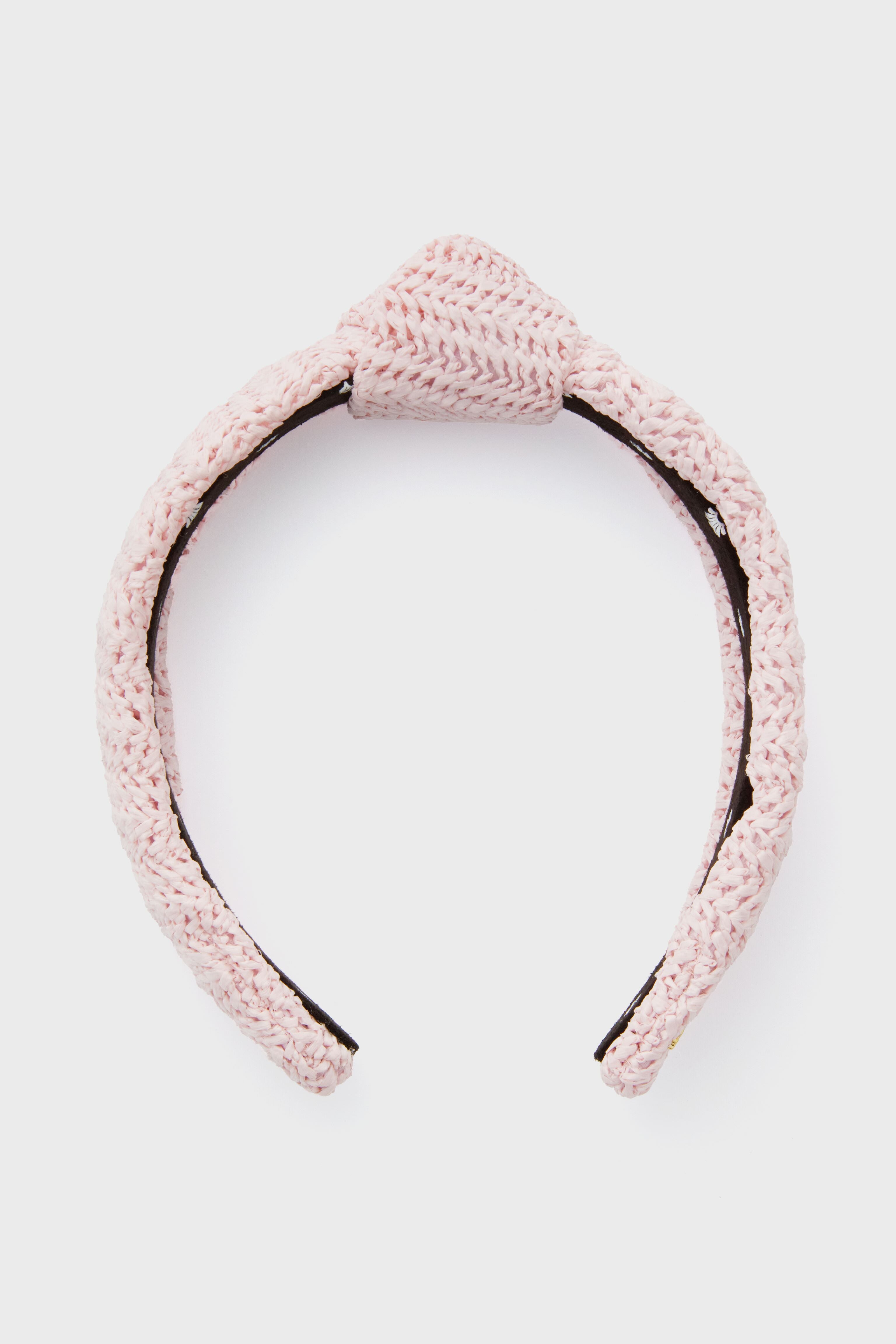 Blush Raffia Slim Knotted Headband-Get Girly
