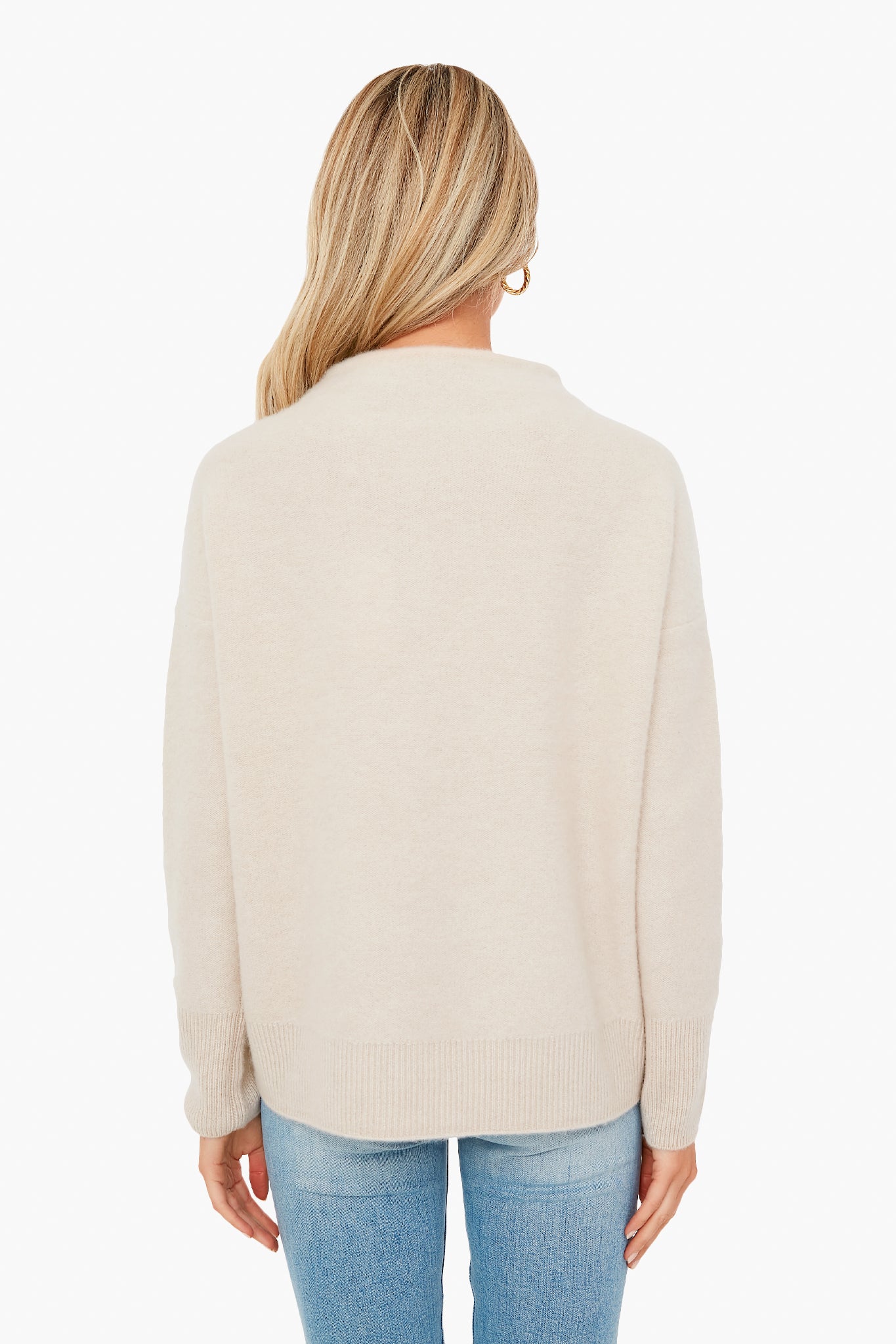 White Sand Boiled Funnel Neck Pullover-Get Girly