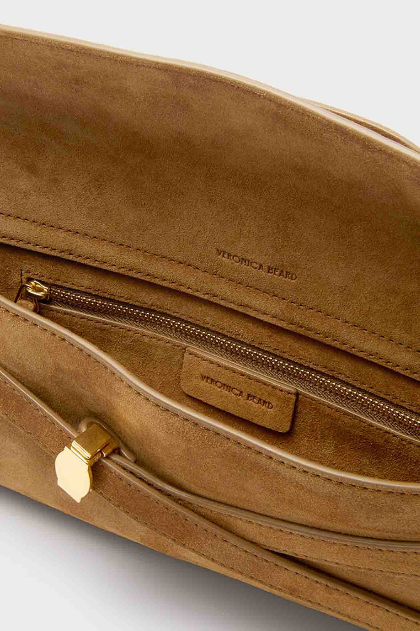 Acorn Suede Veronica Beard Dash Clutch-Get Girly