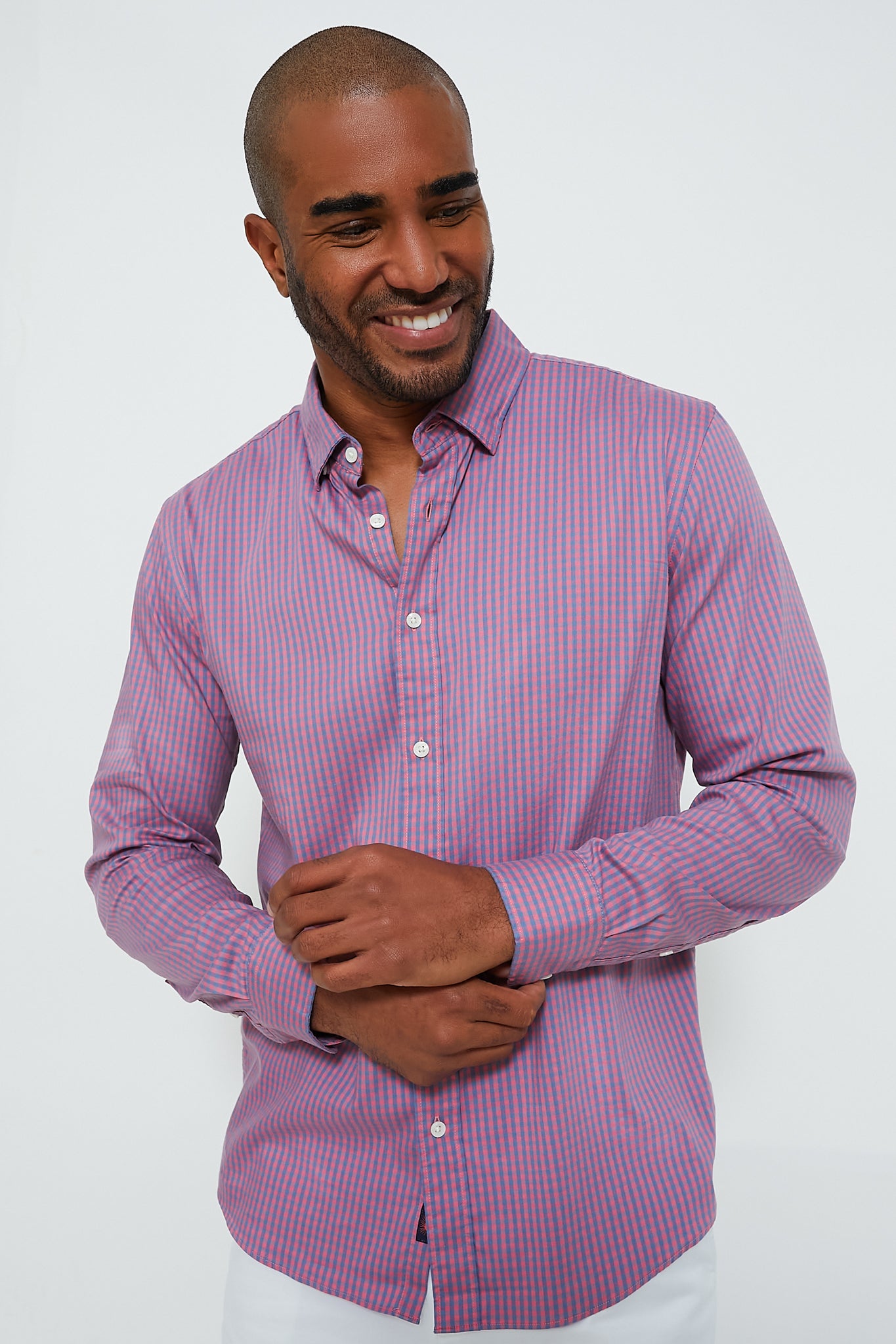 Blue Rose Gingham Movement Shirt-Get Girly