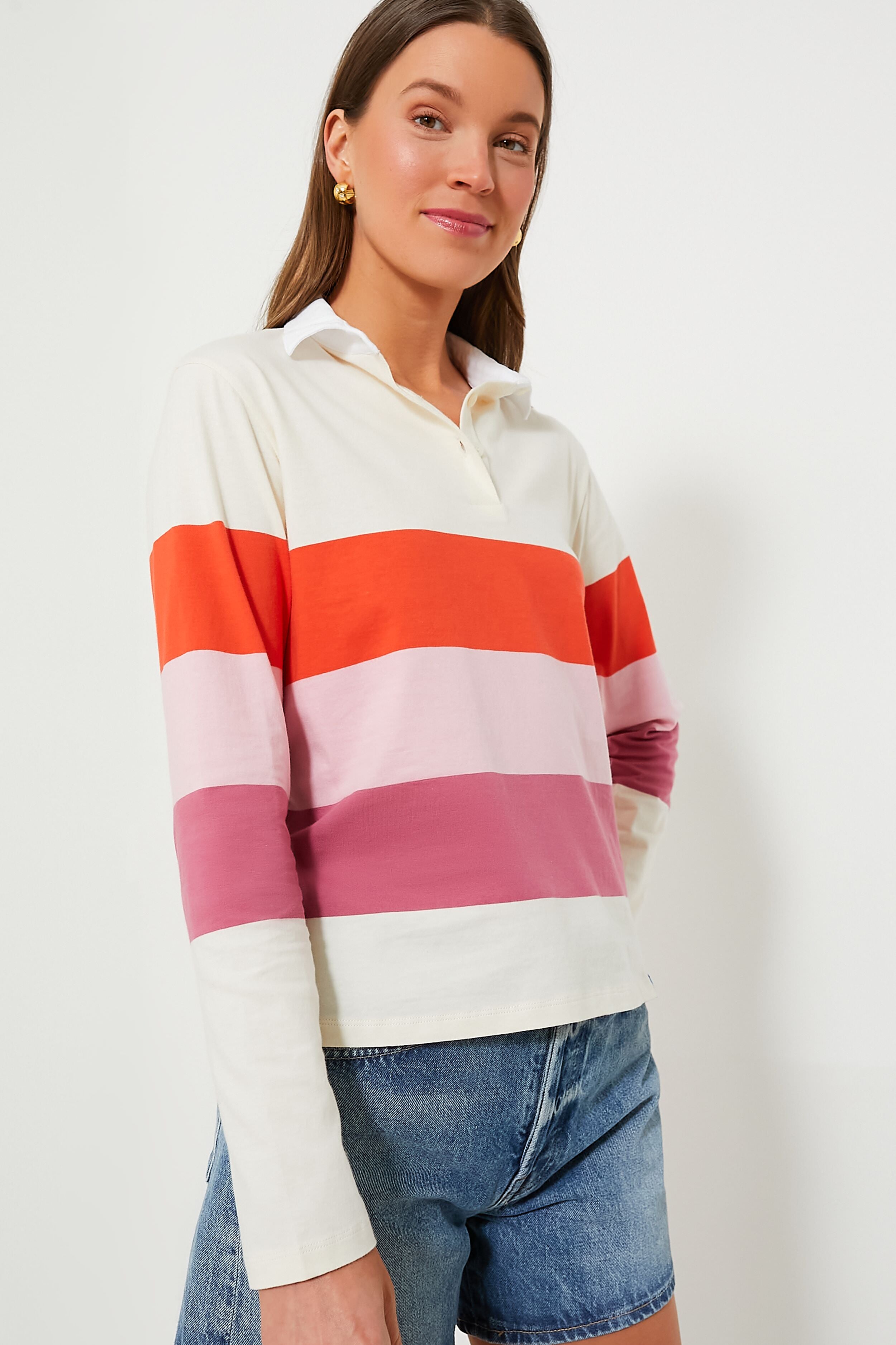 The Poppy Blush Raspberry Colorblock Rugby-Get Girly