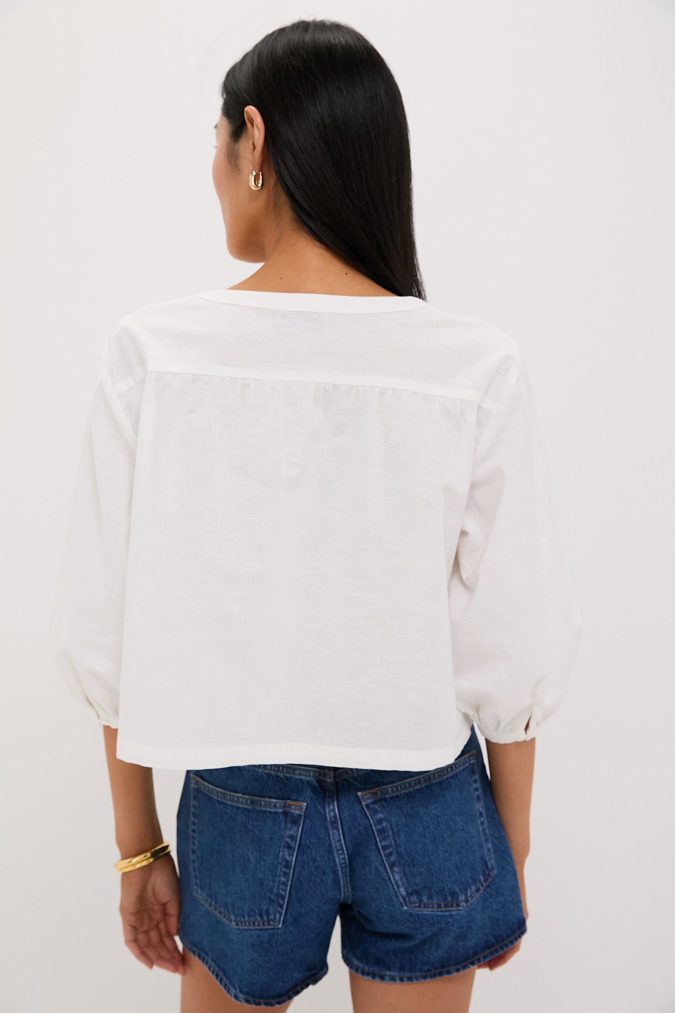 White Linen Kennedi Blouse-Get Girly