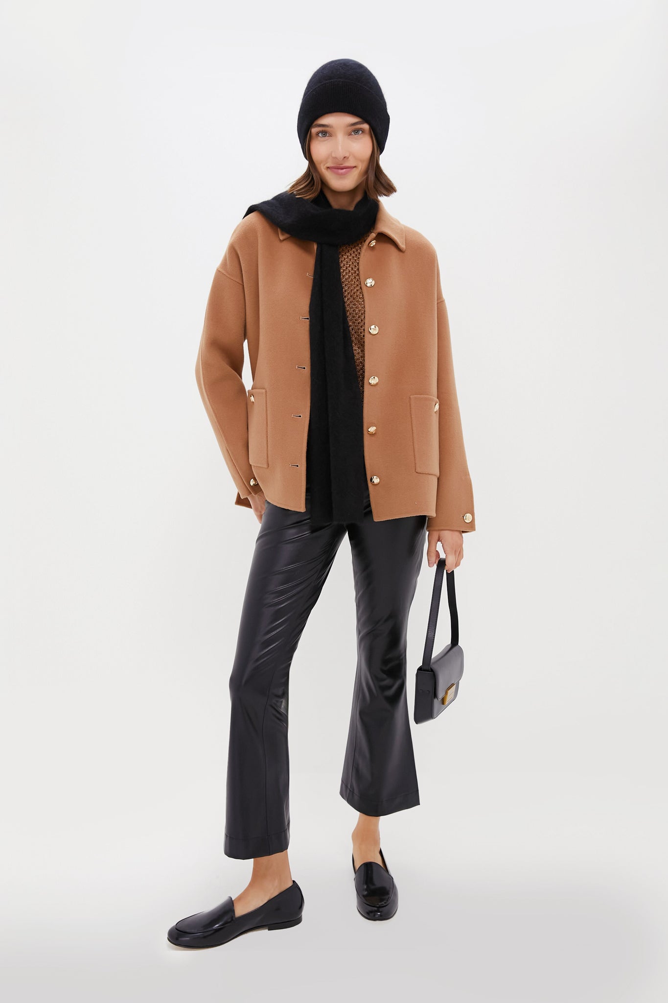 Black Cashmere Hat and Scarf Set-Get Girly