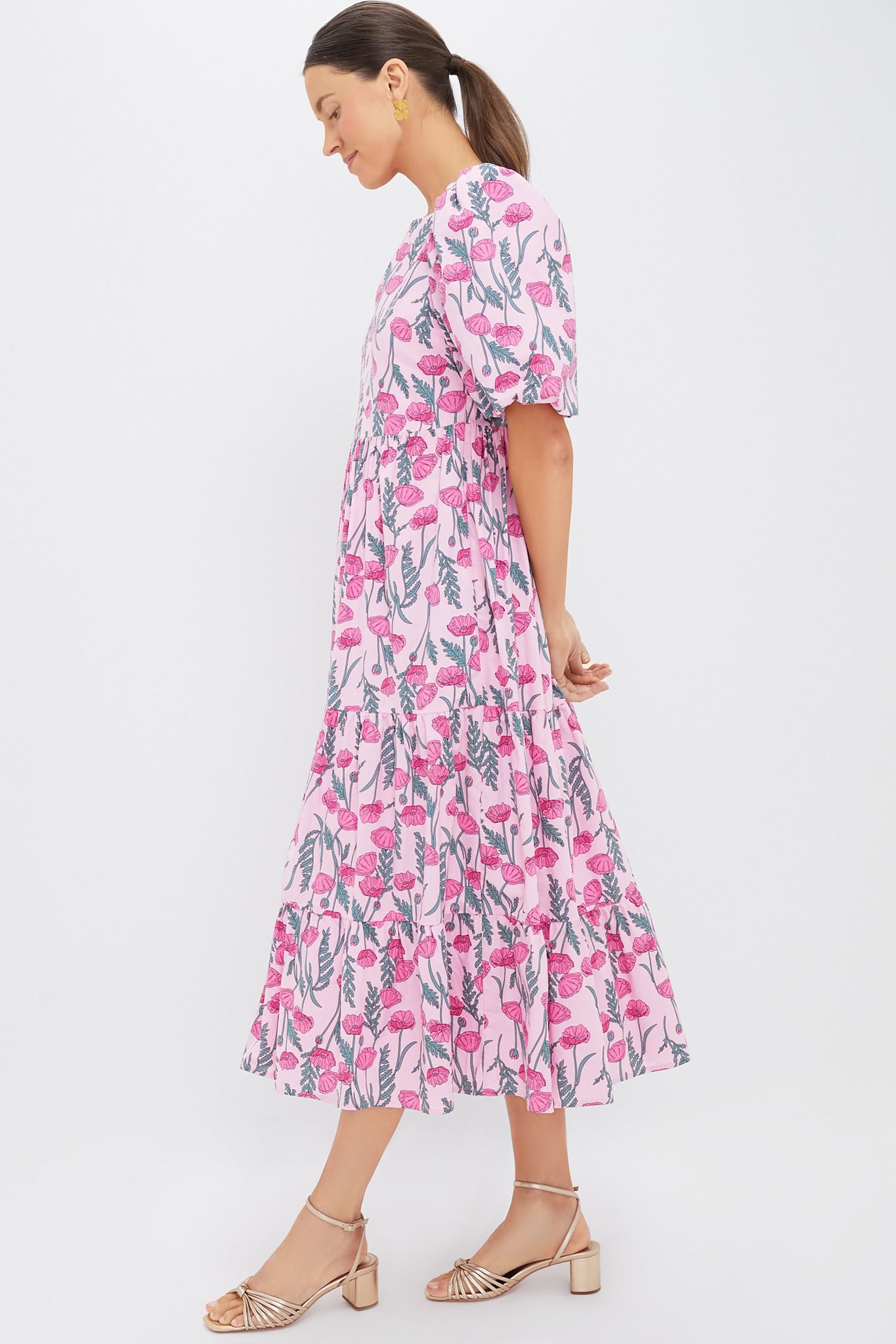 Pink Amaryllis Floral Cisco Maxi Dress-Get Girly
