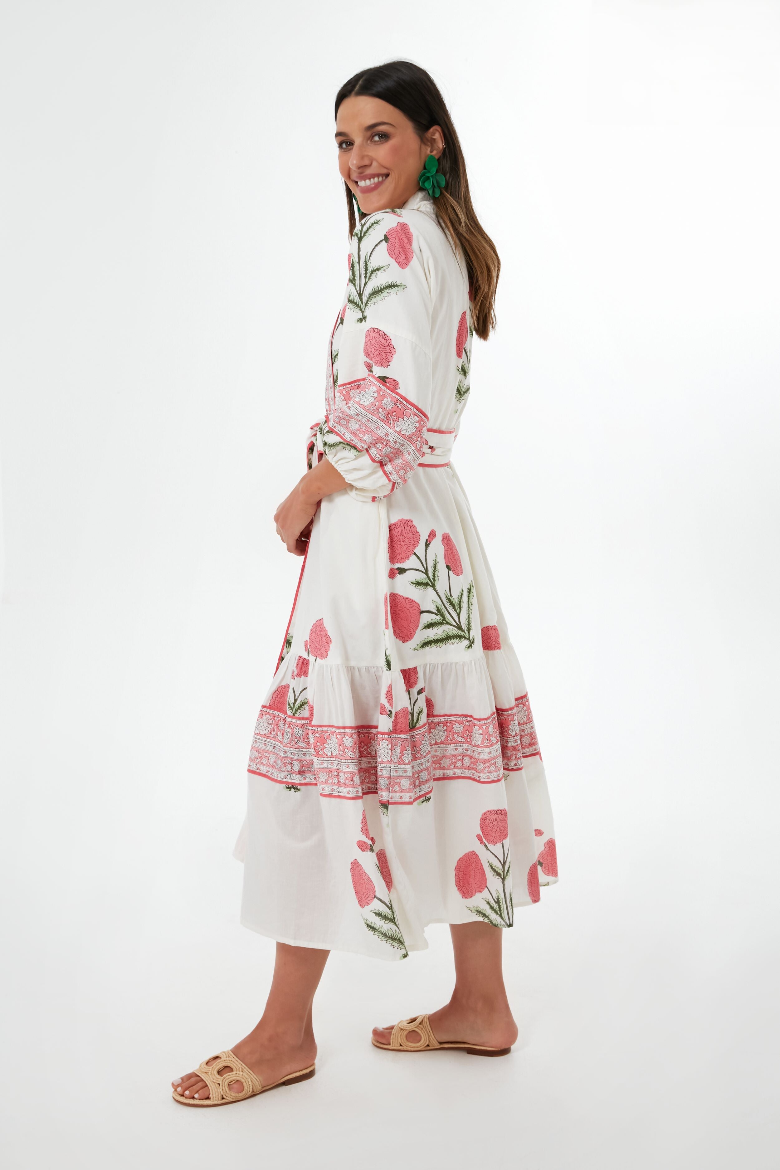 Exclusive Rosy Marigold Flounce Dress-Get Girly