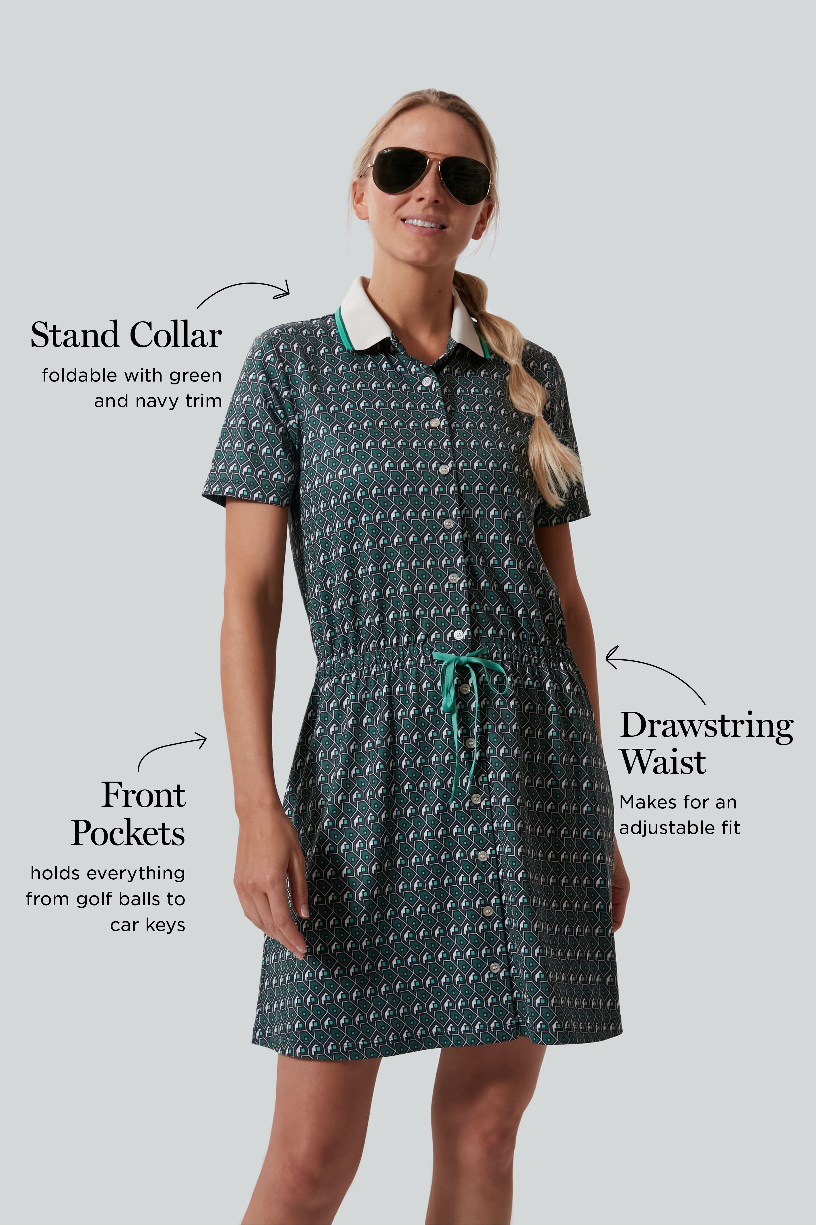 Carraway Fairway Short Sleeve Alcott Golf Dress-Get Girly