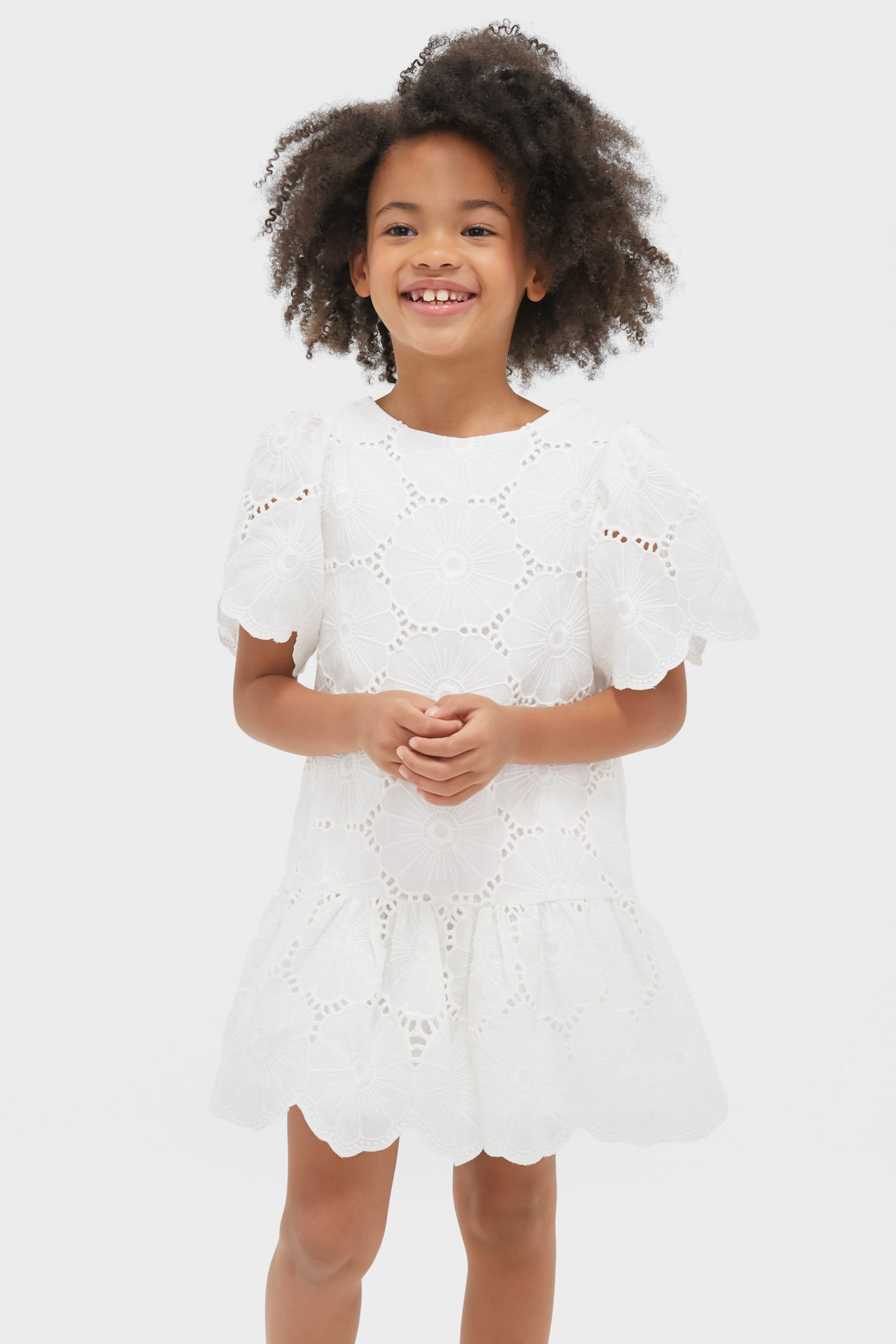 White Eyelet Dress-Get Girly