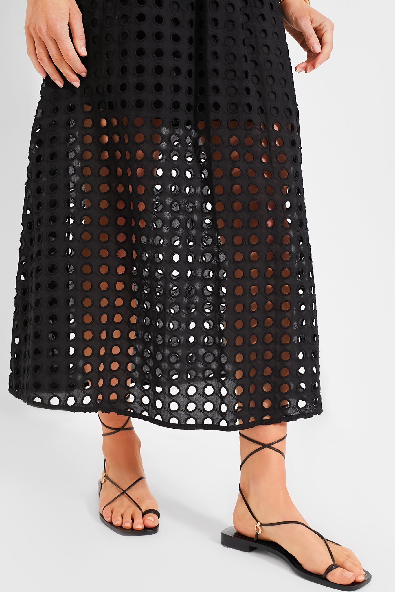 Black Cotton Eyelet Eve Skirt-Get Girly