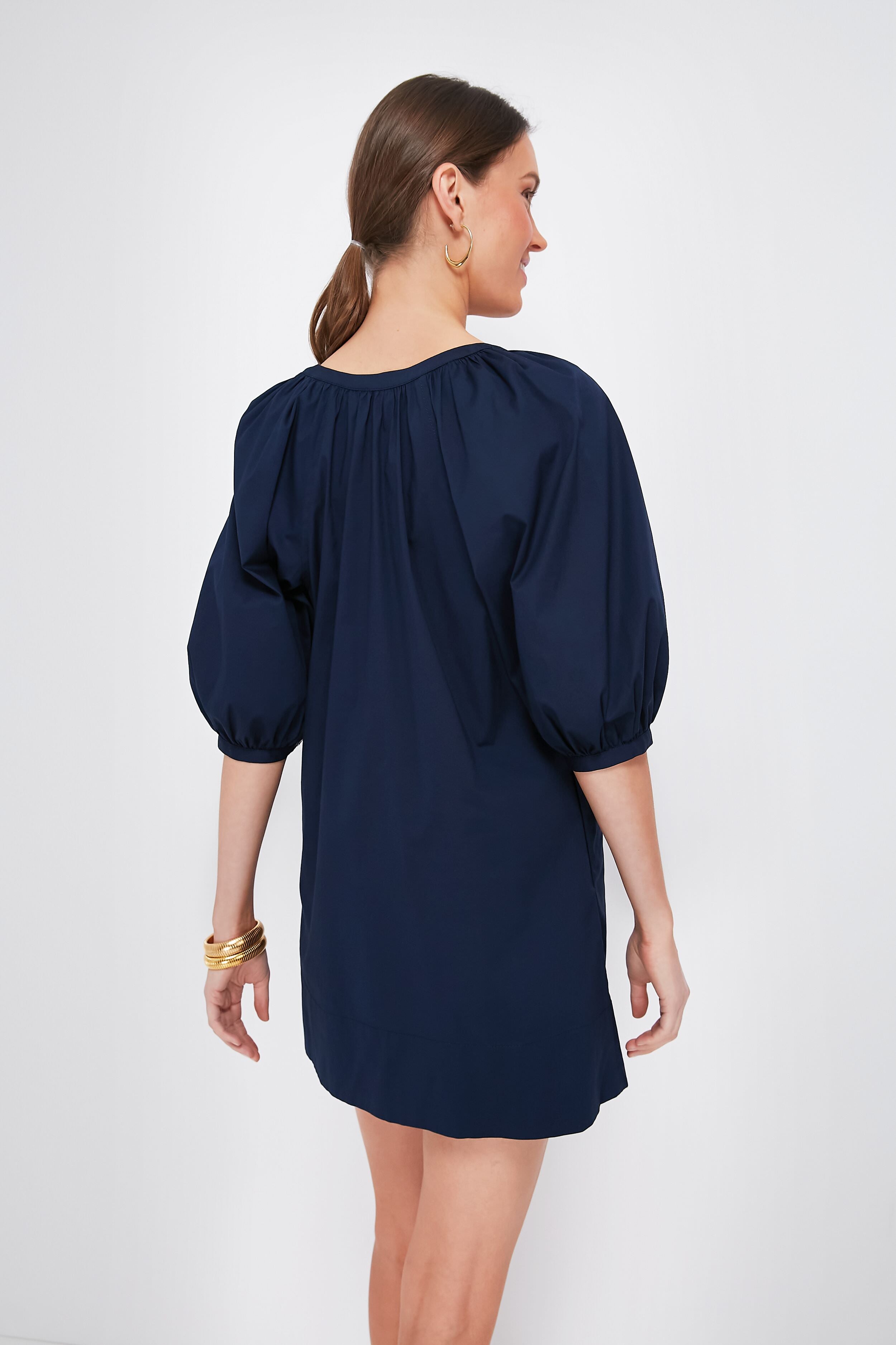 Navy Mini Vincent Dress-Get Girly