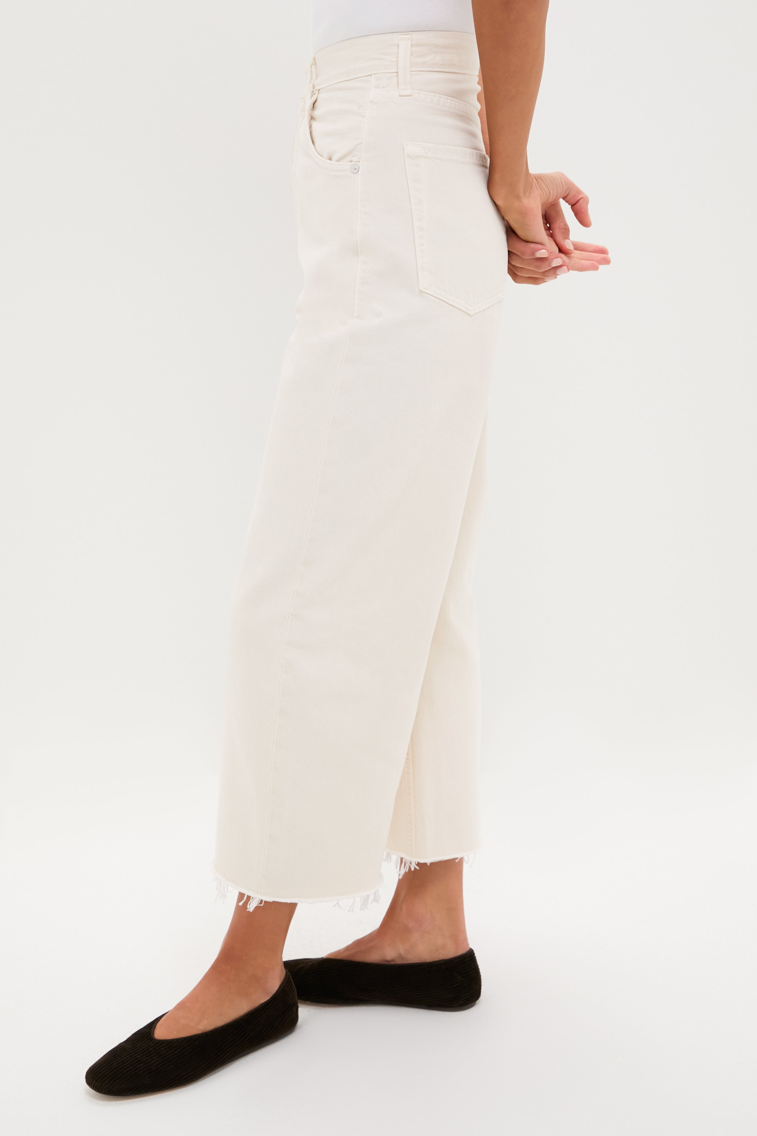 Almondette Ayla Raw Hem Crop-Get Girly