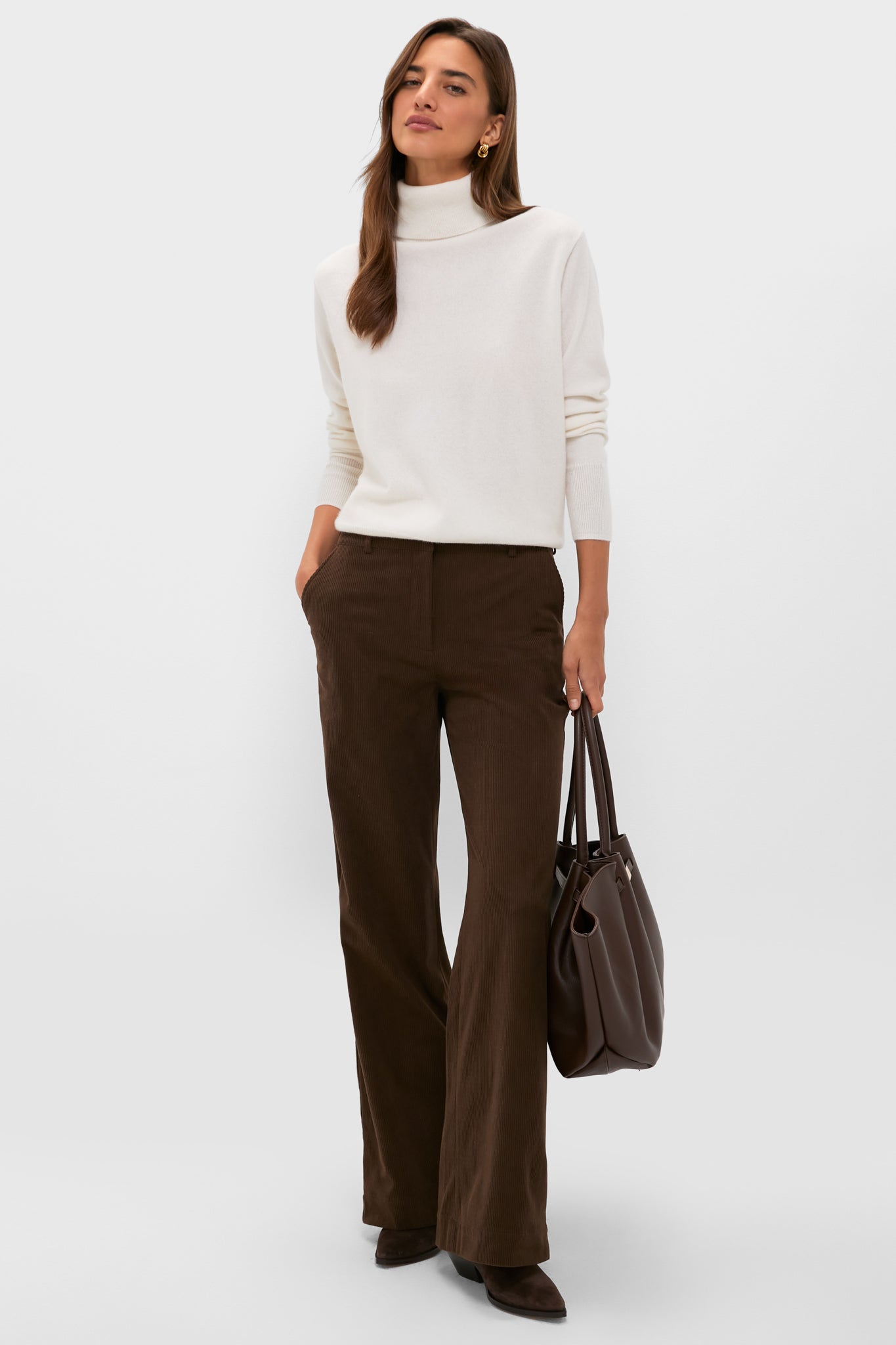 Ivory Cashmere Turtleneck Sweater-Get Girly