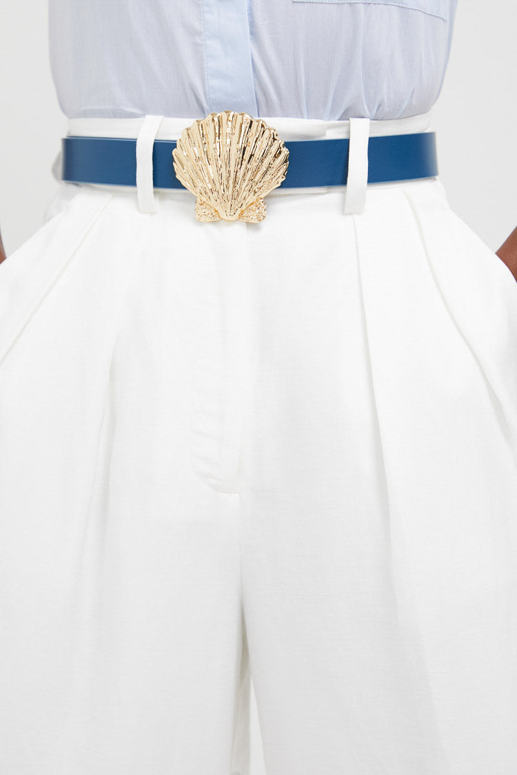 Atlantic Navy and Chambray Reversible Leather Belt-Get Girly