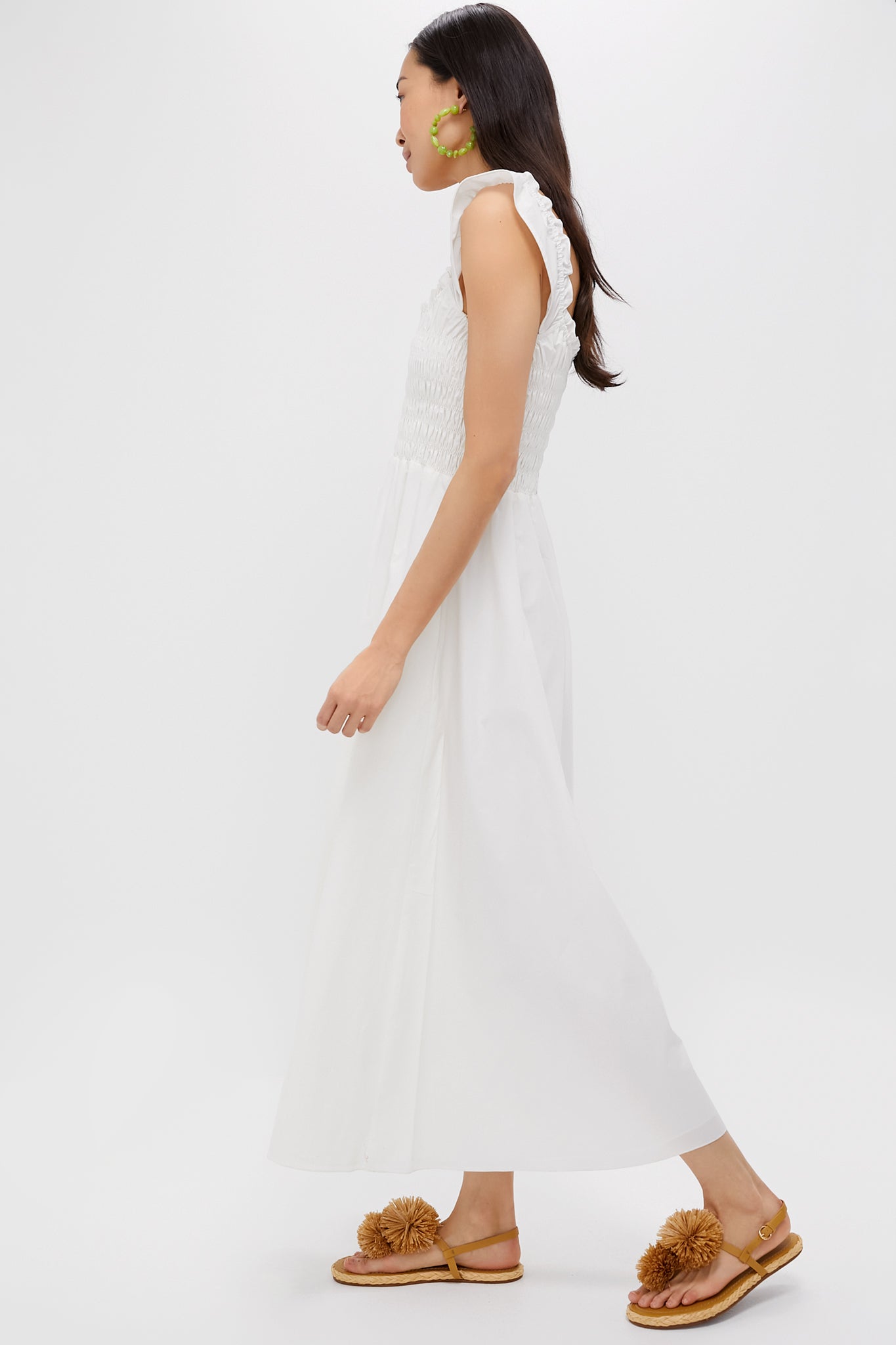 White Eudora Midi Dress-Get Girly