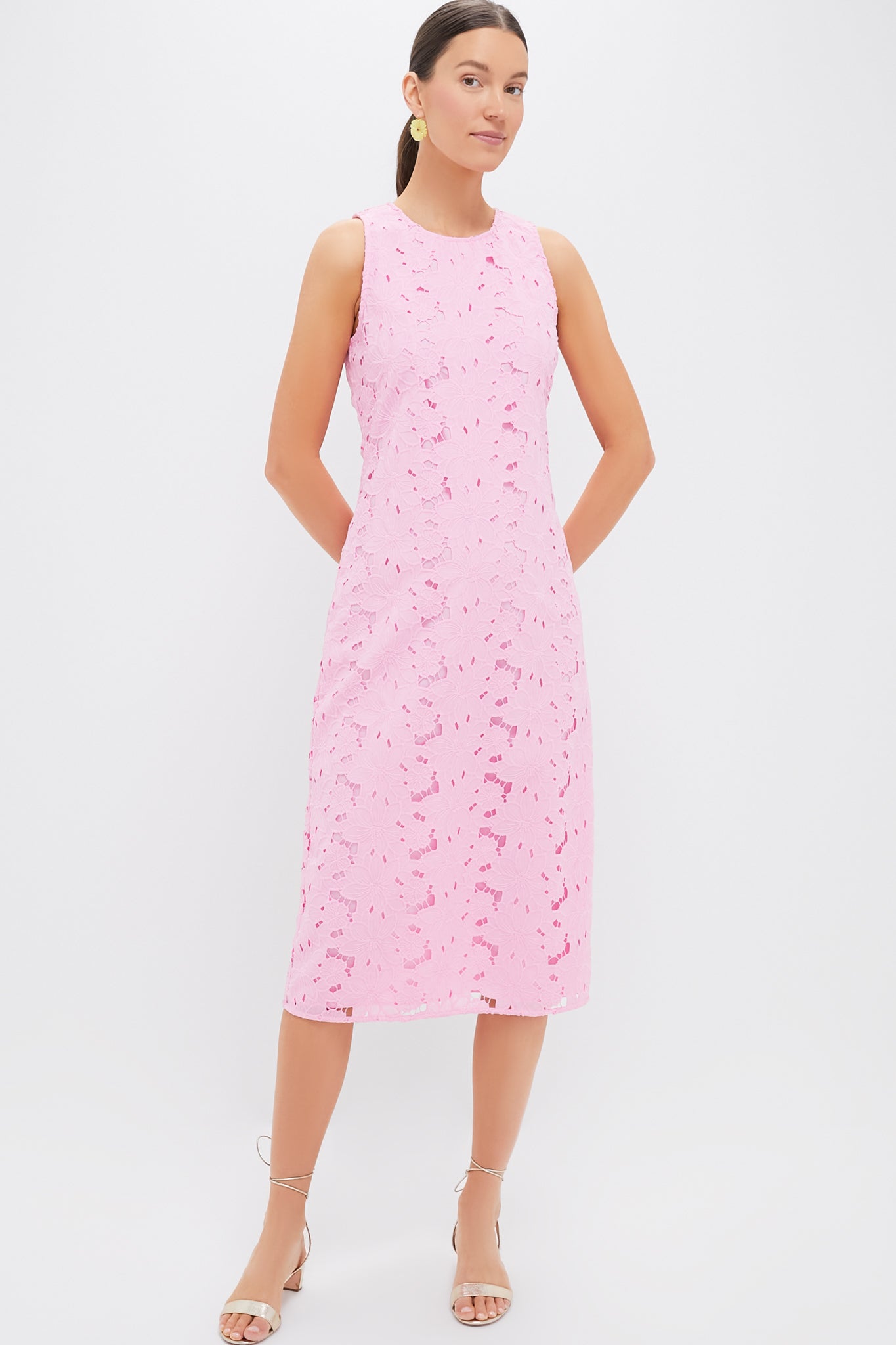 Carnation Eyelet Evelyn Midi Dress-Get Girly