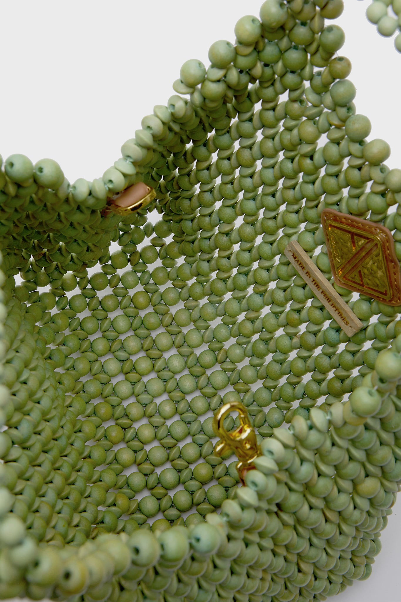 Apple Green and Cream Flower Trapezoid Flora Bag-Get Girly