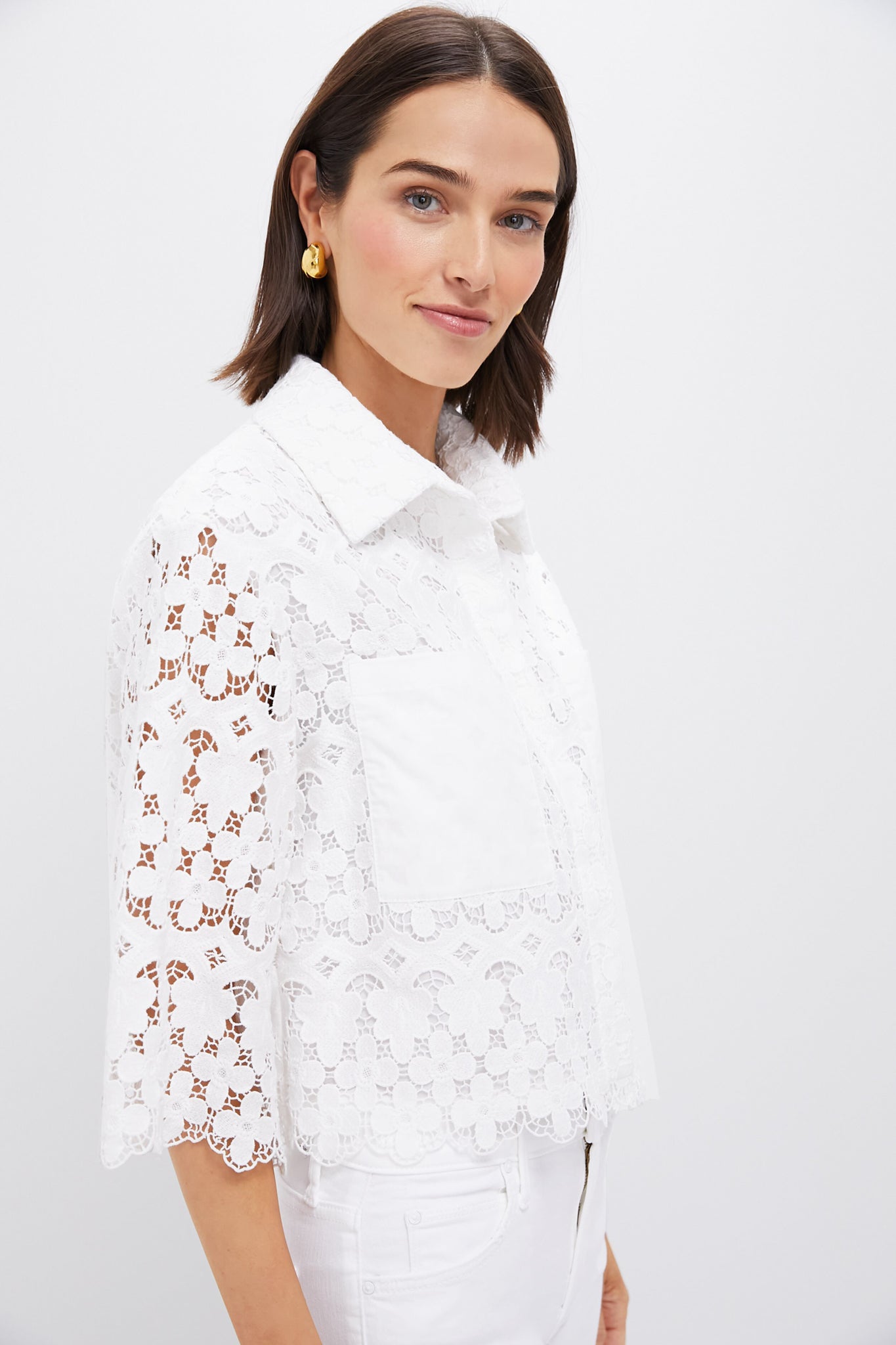 White Lace Francesca Blouse-Get Girly