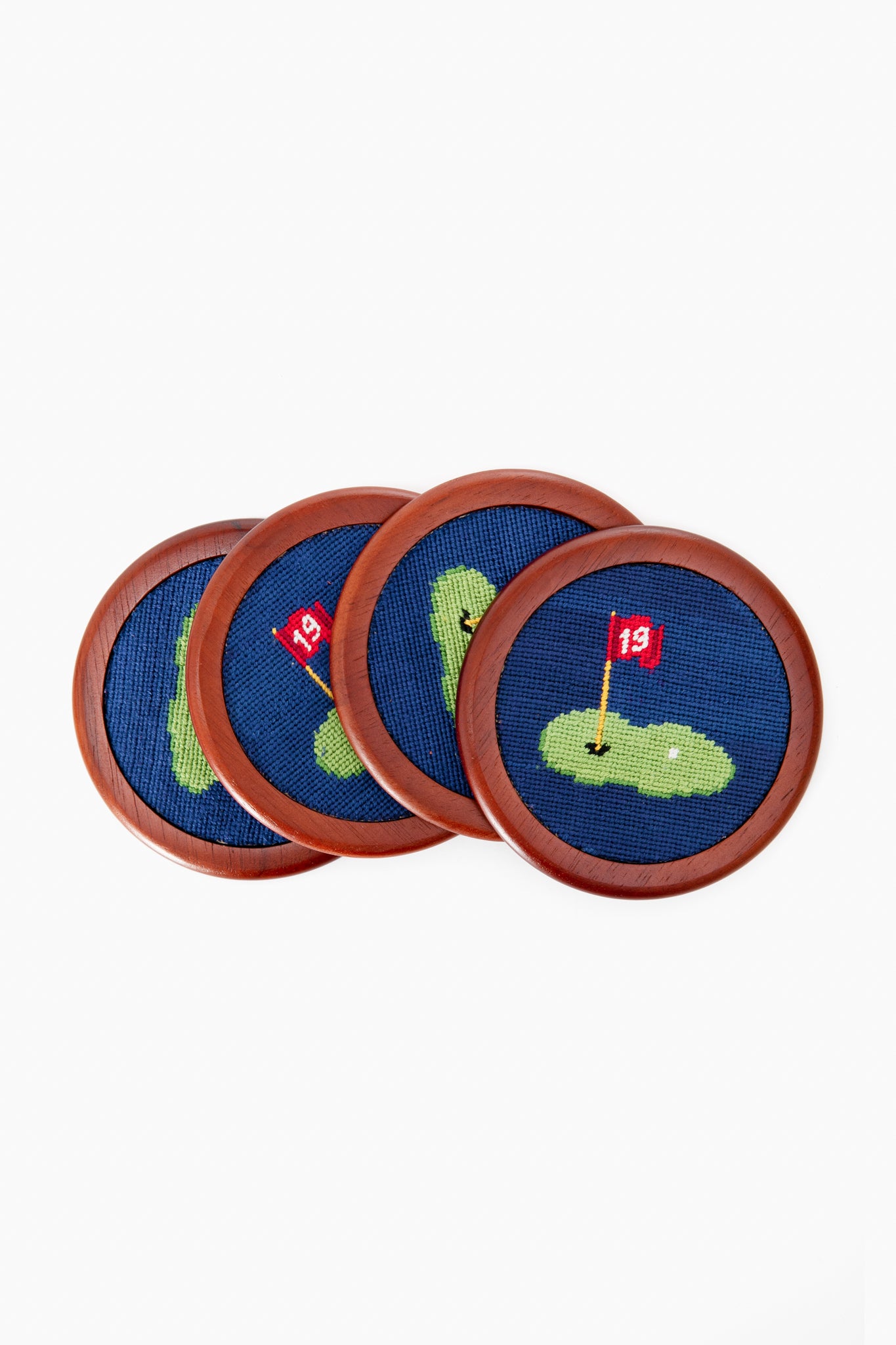 19th Hole Needlepoint Coaster Set-Get Girly